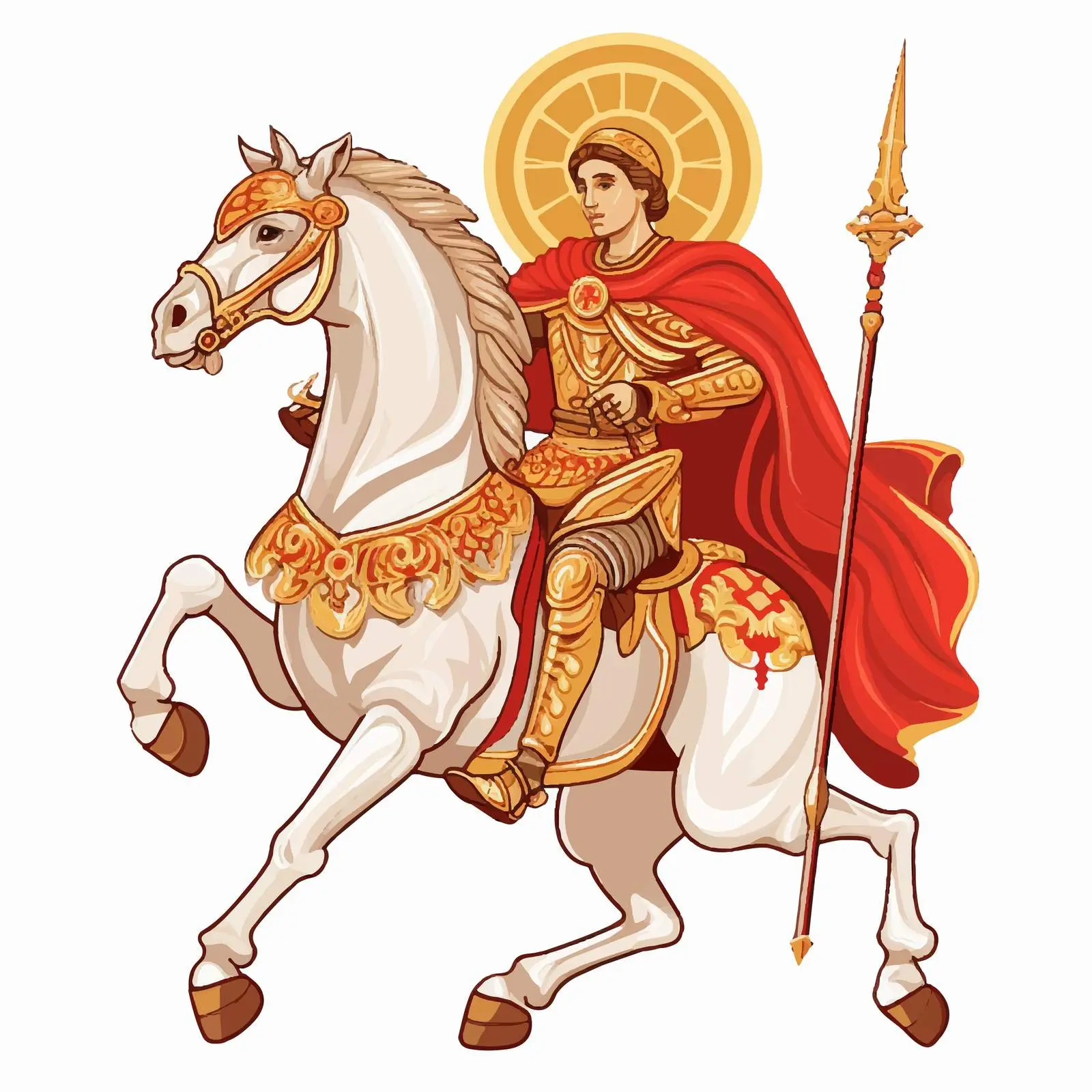 Byzantine Style Saint George Cartoon Illustration — free download from Dotvec