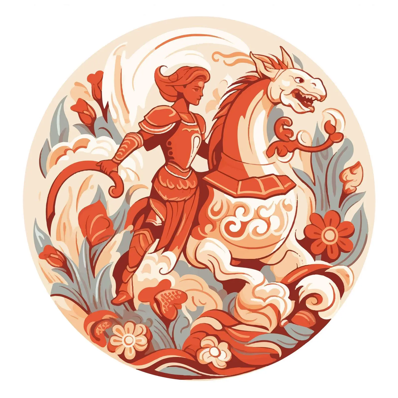 Saint George Slaying the Dragon Illustration — free download from Dotvec