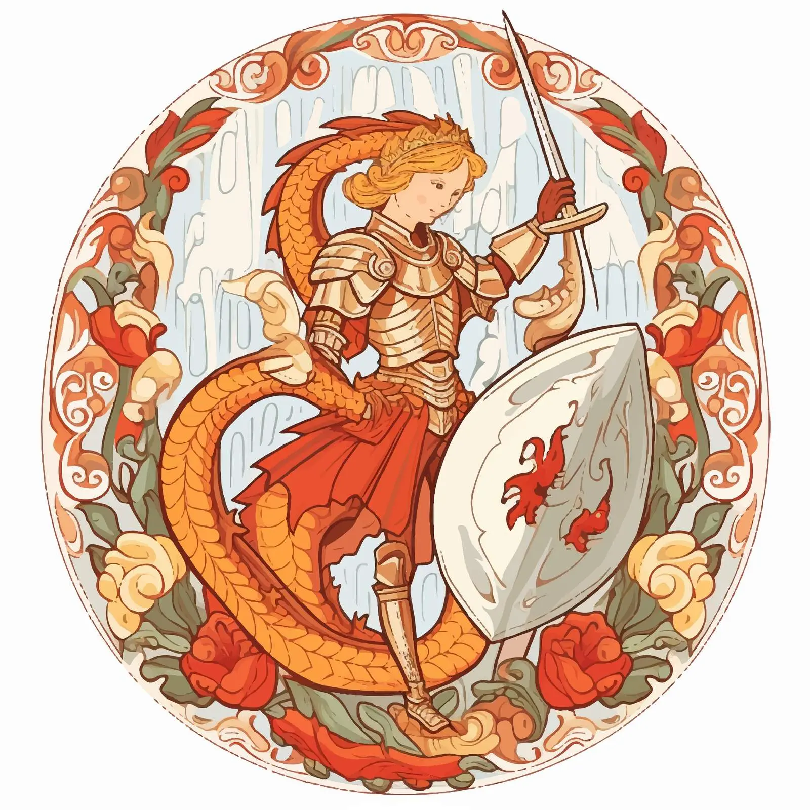 Saint George Slaying the Dragon Easter Egg — free download from Dotvec