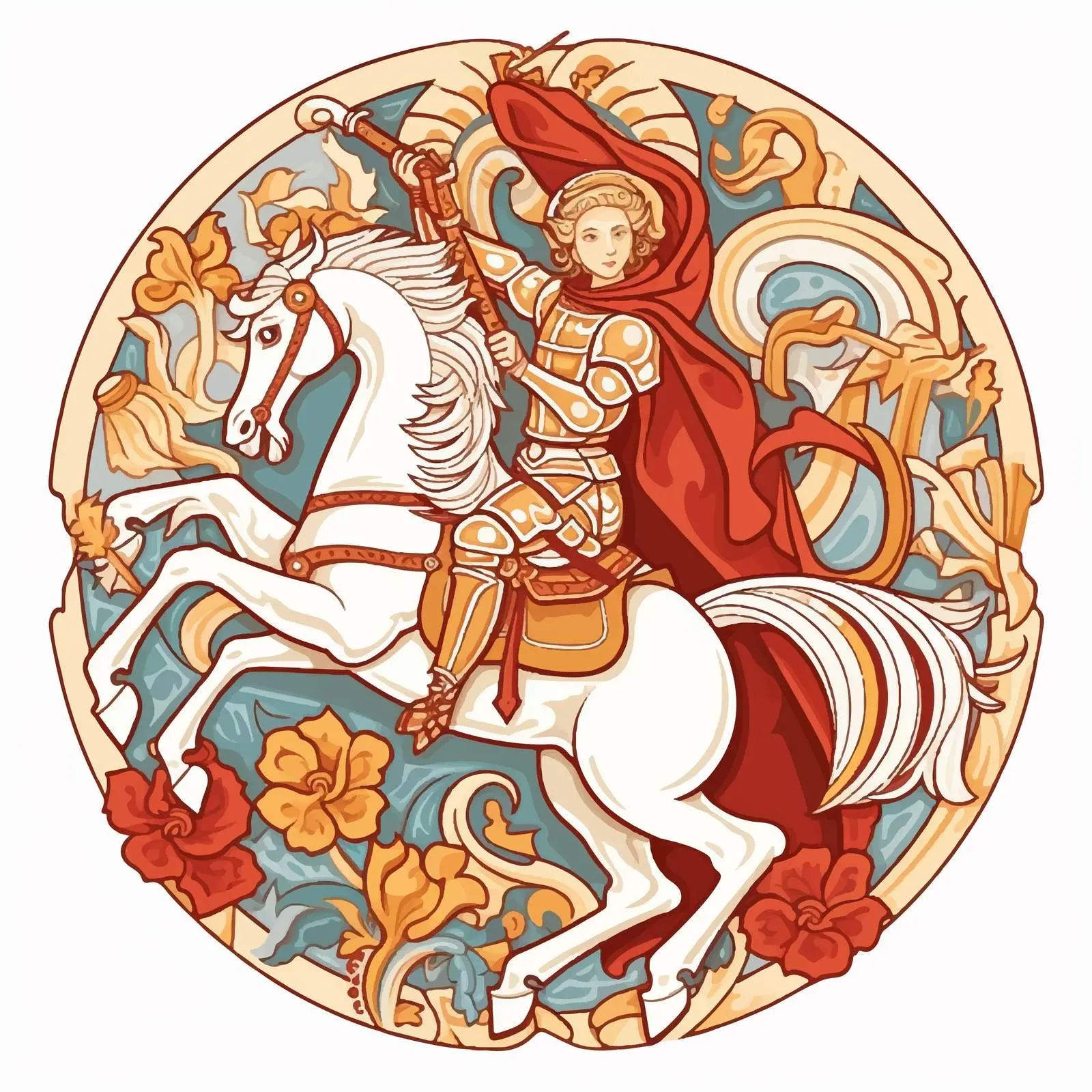 Saint George Slaying the Dragon Illustration — free download from Dotvec