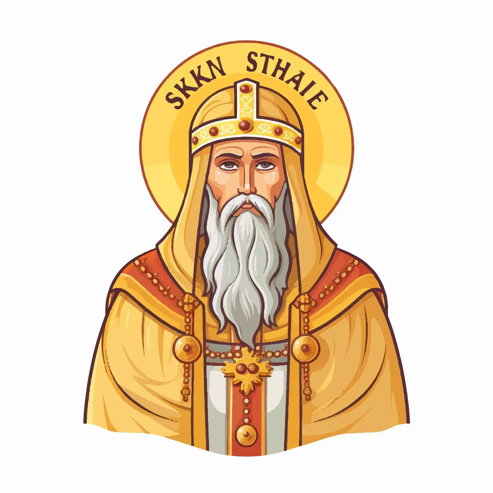 Saint Joanikije Cartoon in Byzantine Style — free download from Dotvec