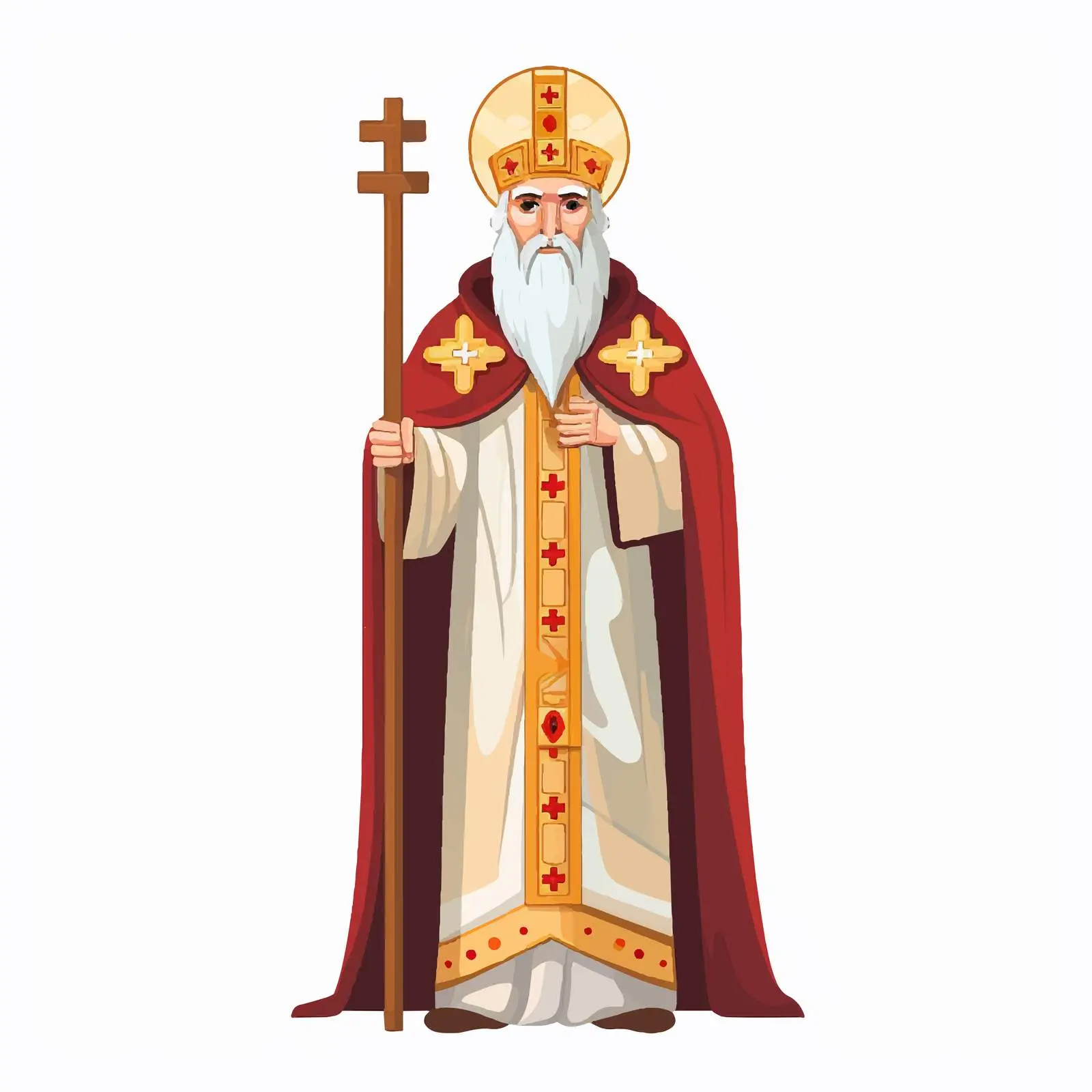 Saint Joanikije of Devic Byzantine Style Cartoon — free download from Dotvec