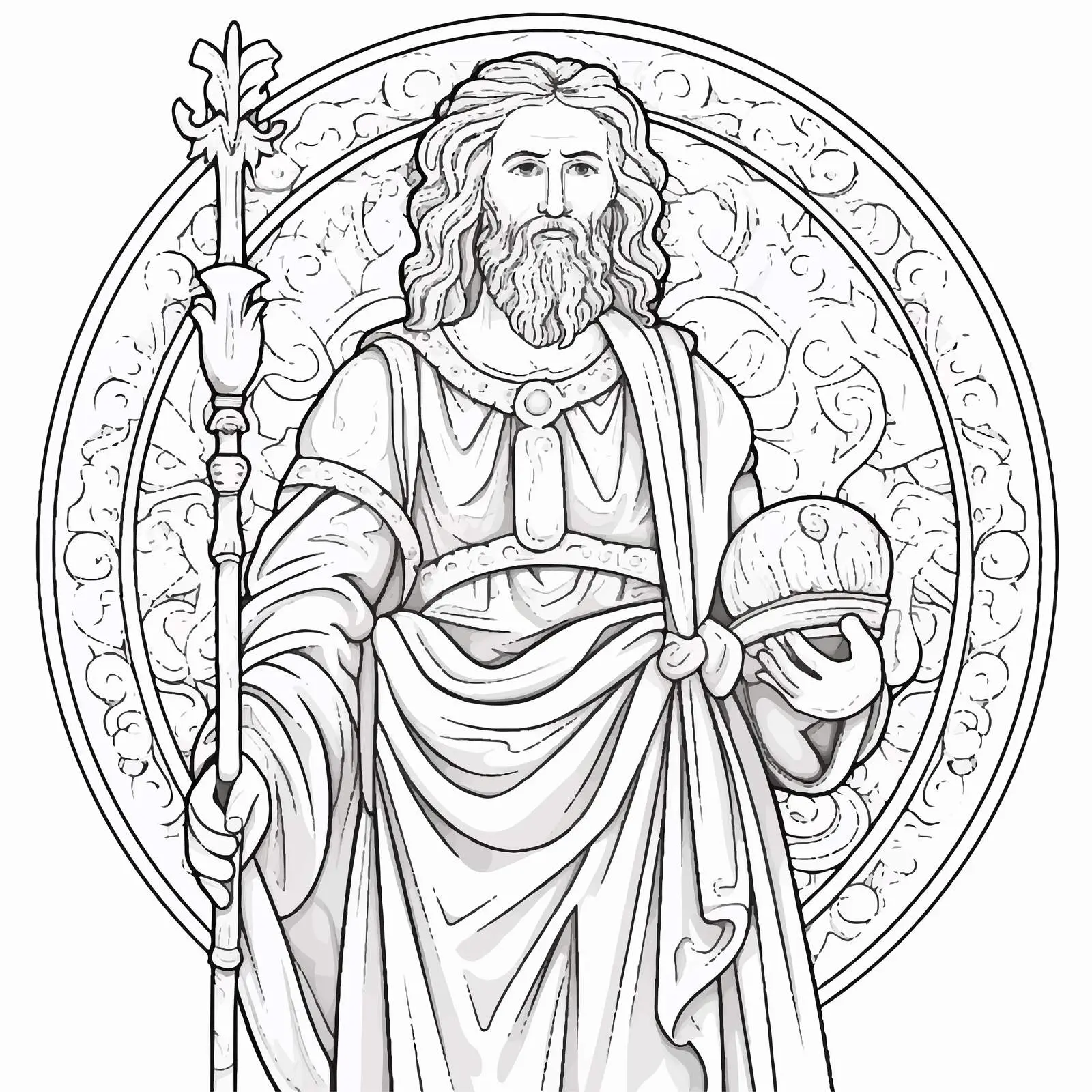 Saint John the Baptist Byzantine Coloring Page — free download from Dotvec