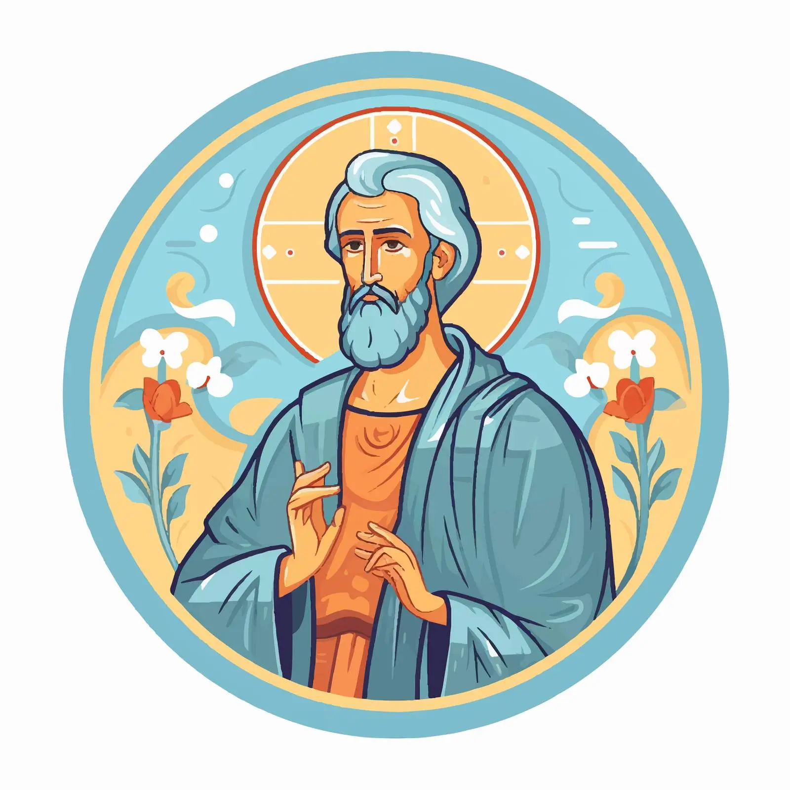 Saint Joseph Husband of Mary Fresco Illustration – free band image from Dotvec