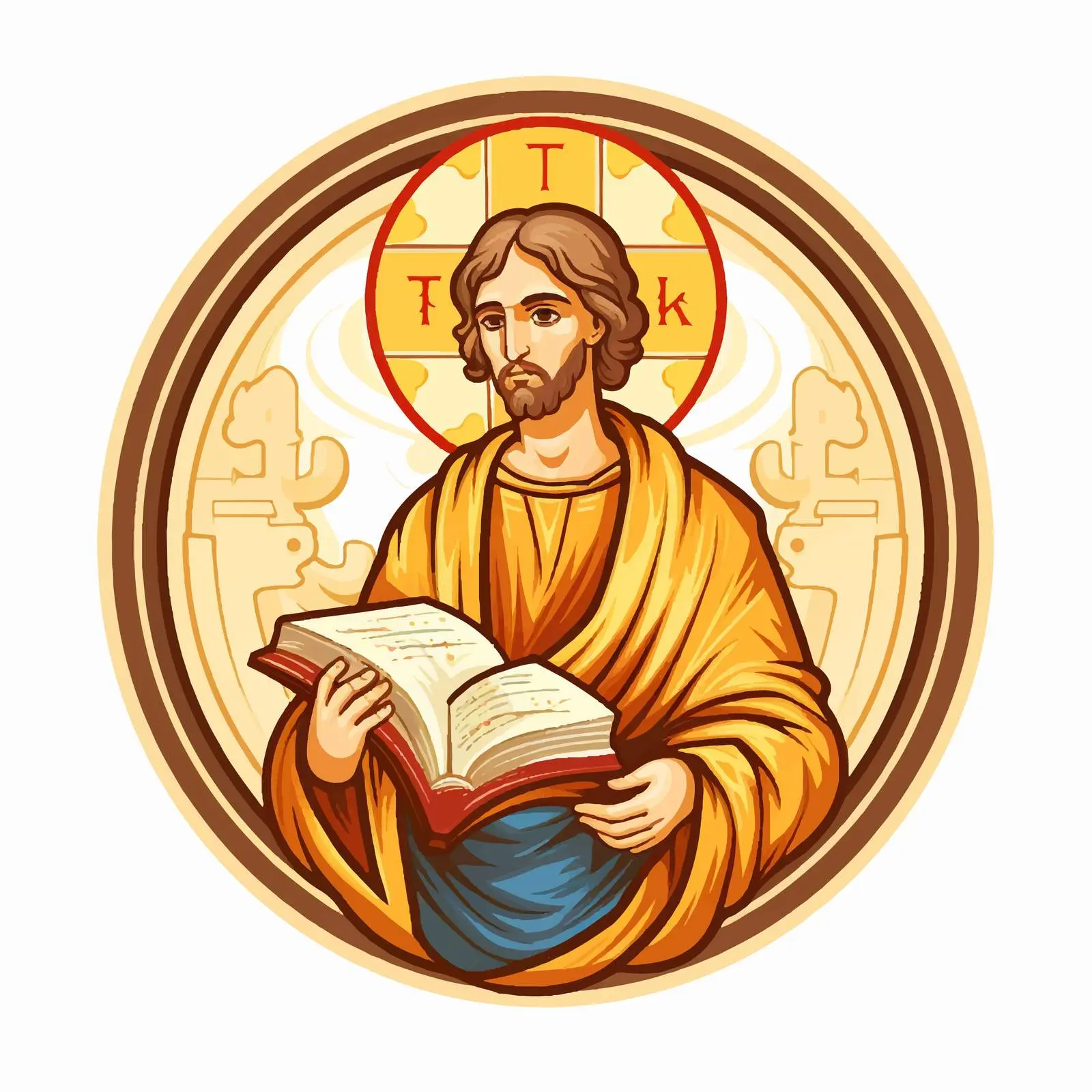 Saint Luke the Evangelist Byzantine Illustration — free download from Dotvec