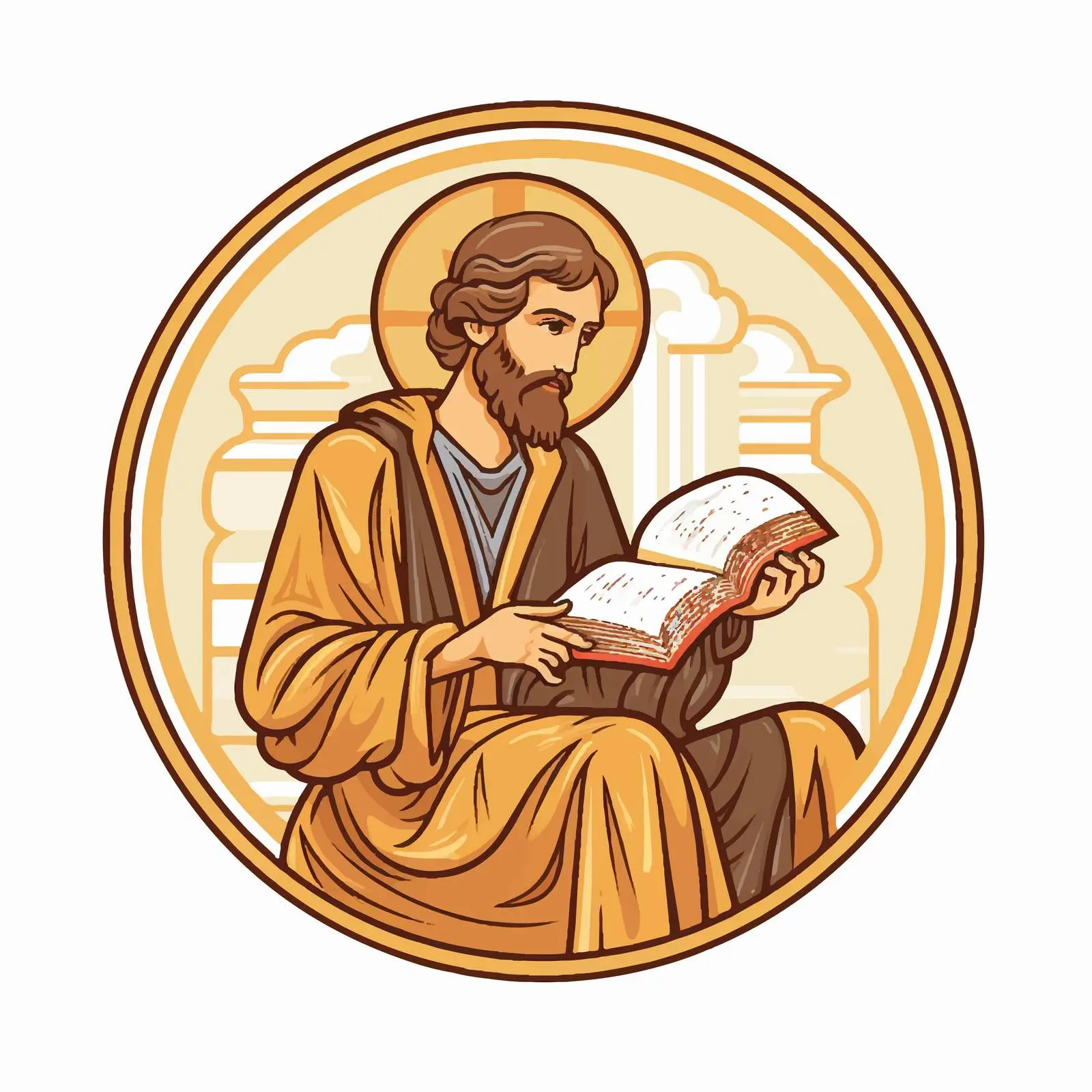Saint Luke the Evangelist Byzantine Illustration — free download from Dotvec