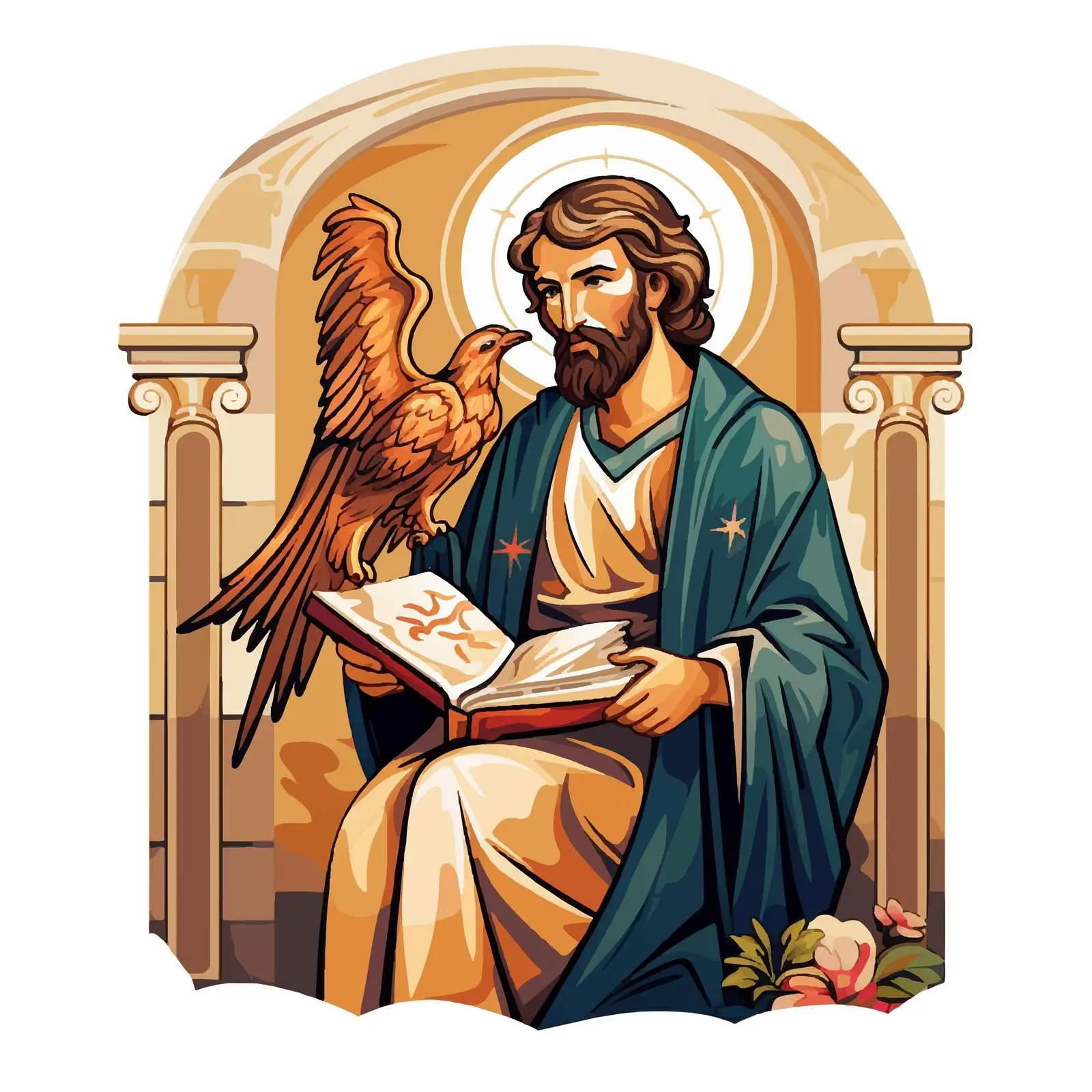 Saint Mark the Evangelist Byzantine Illustration — free download from Dotvec