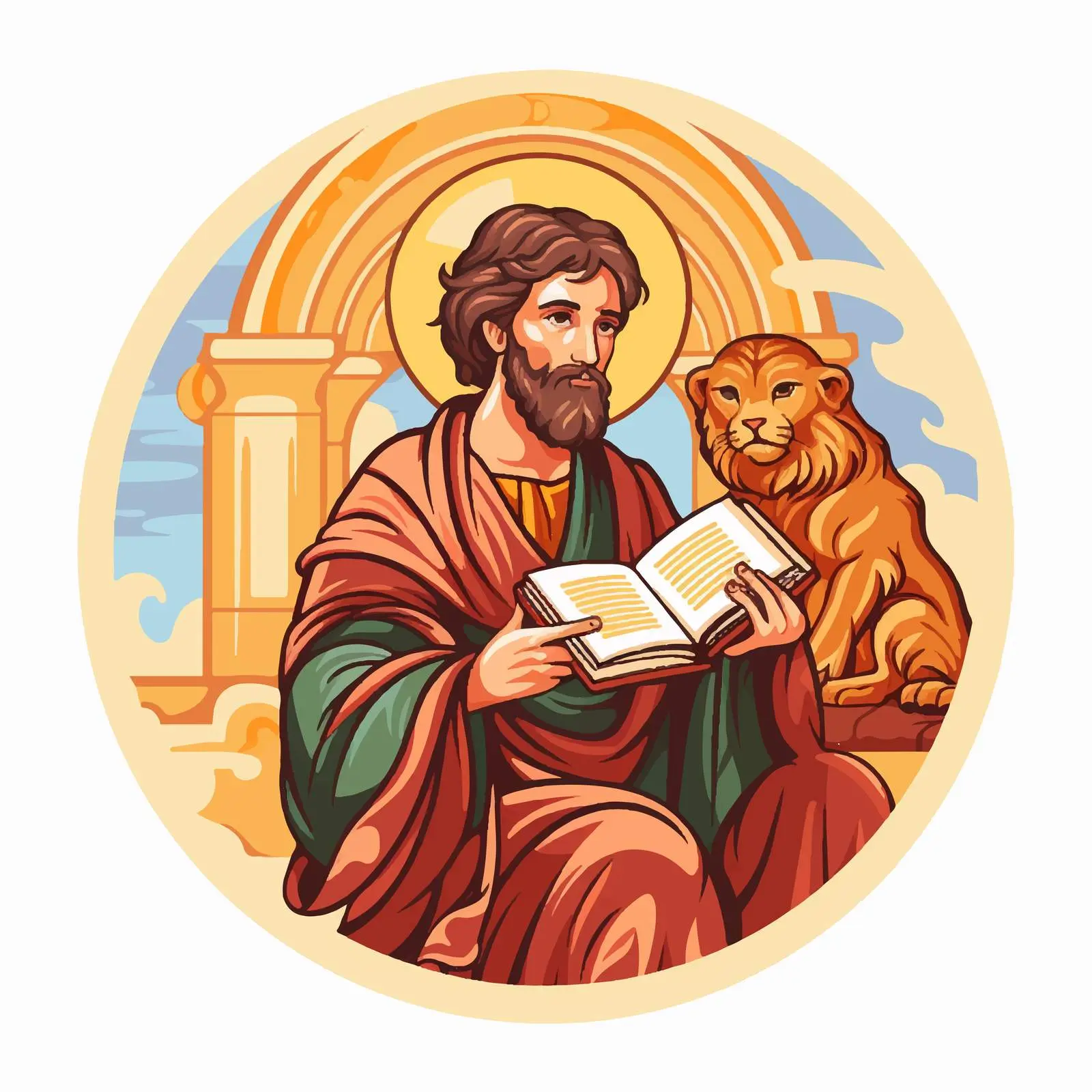 Saint Mark the Evangelist Byzantine Illustration — free download from Dotvec
