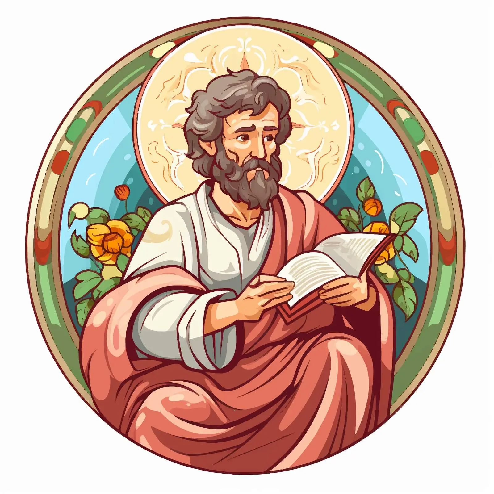Saint Mark the Evangelist Byzantine Illustration — free download from Dotvec