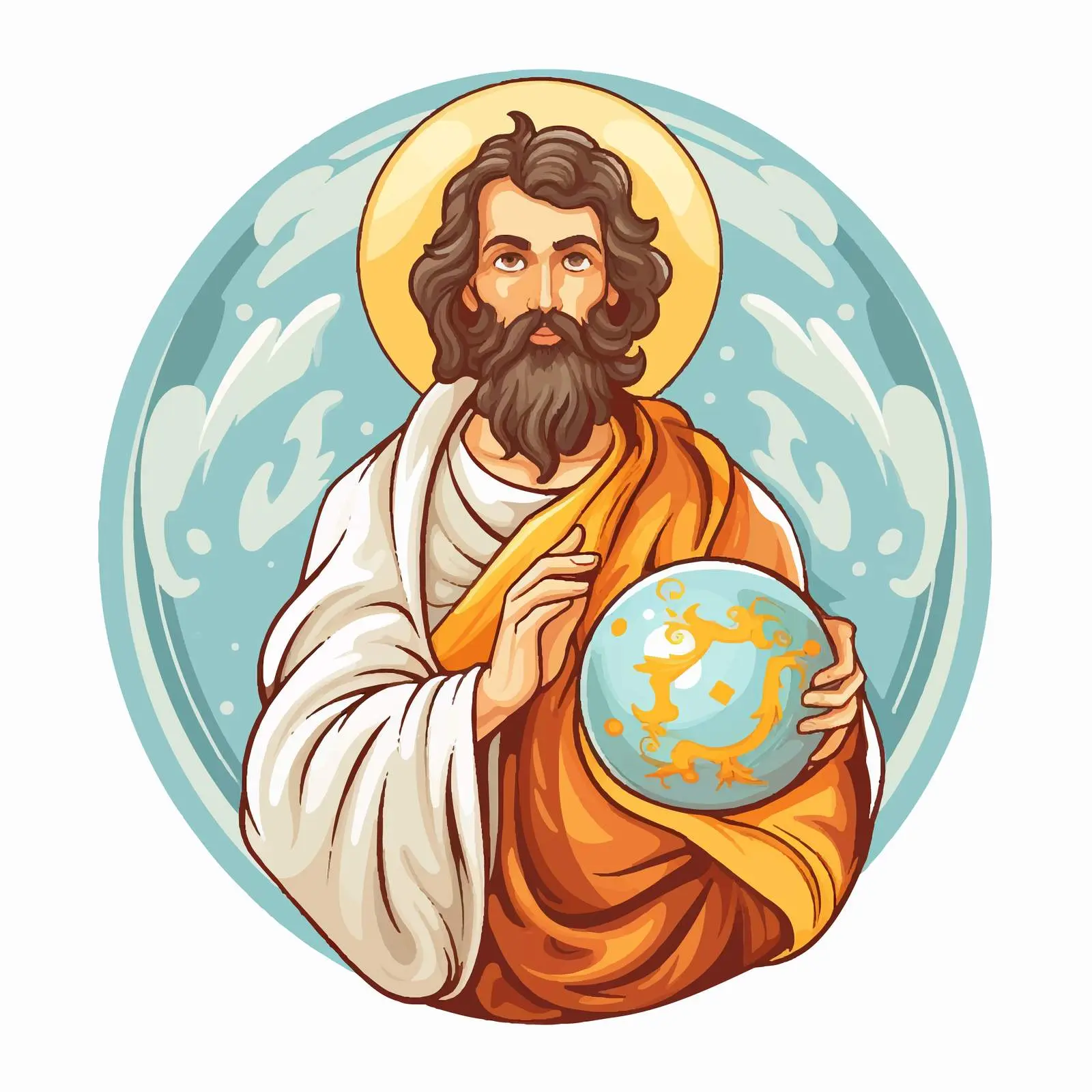 Saint Matthew Apostle Byzantine Easter Egg Art – free easter traditions image from Dotvec