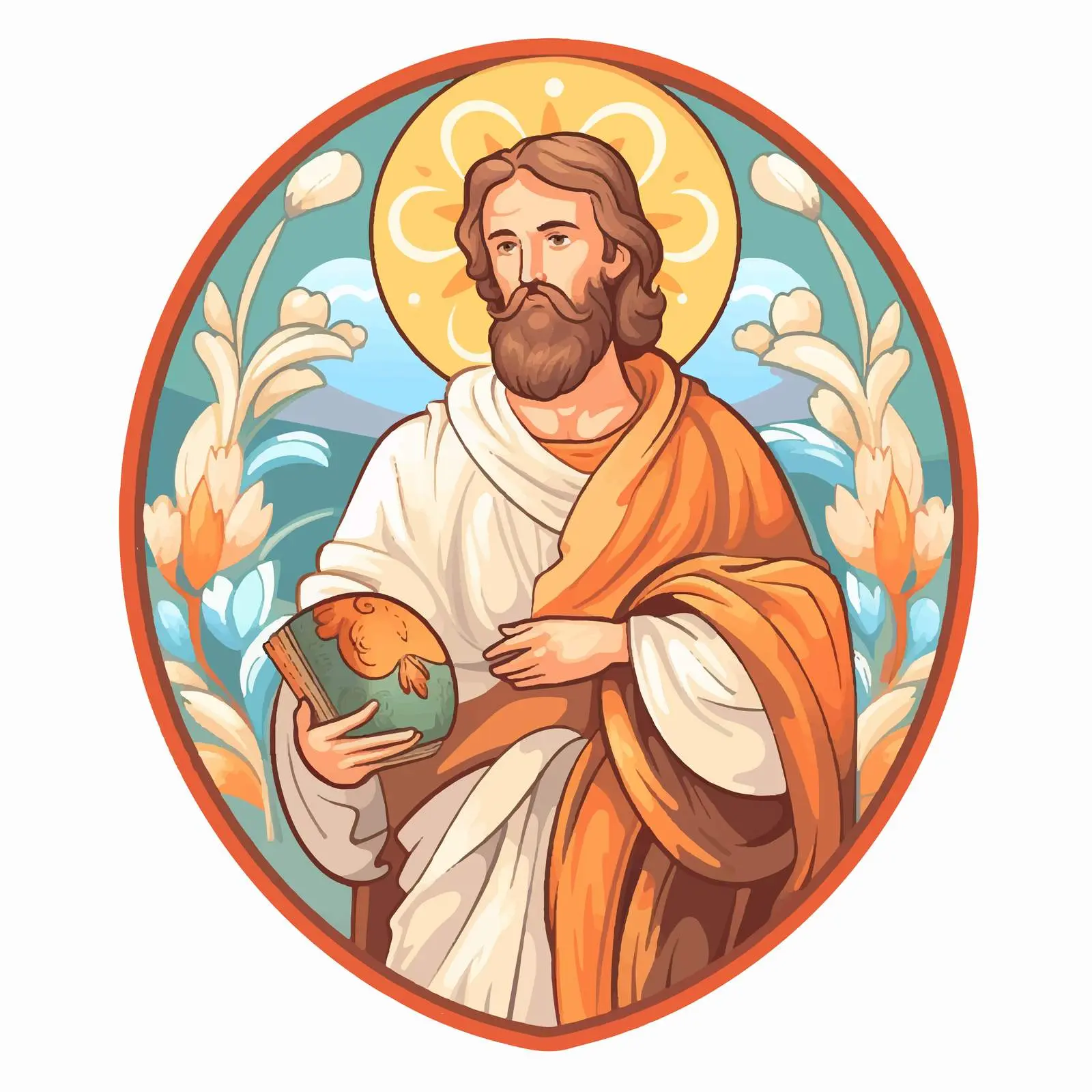 Easter Egg in Byzantine Style of Saint Matthew — free download from Dotvec