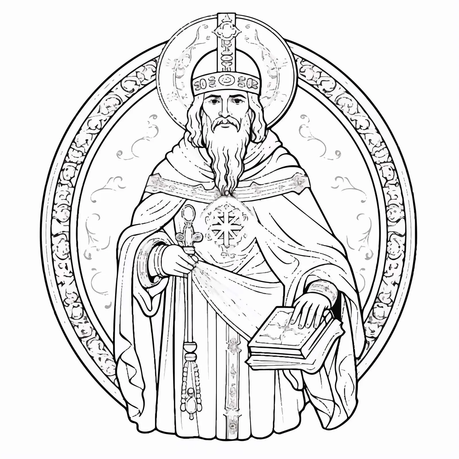 Saint Prochor of Pecersky Coloring Page — free download from Dotvec