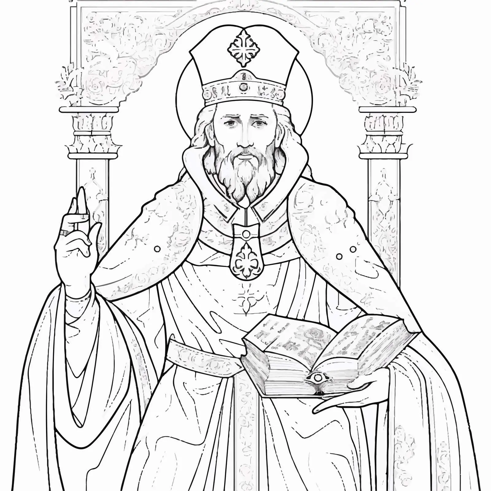 Saint Prochor of Pecersk Coloring Page — free download from Dotvec