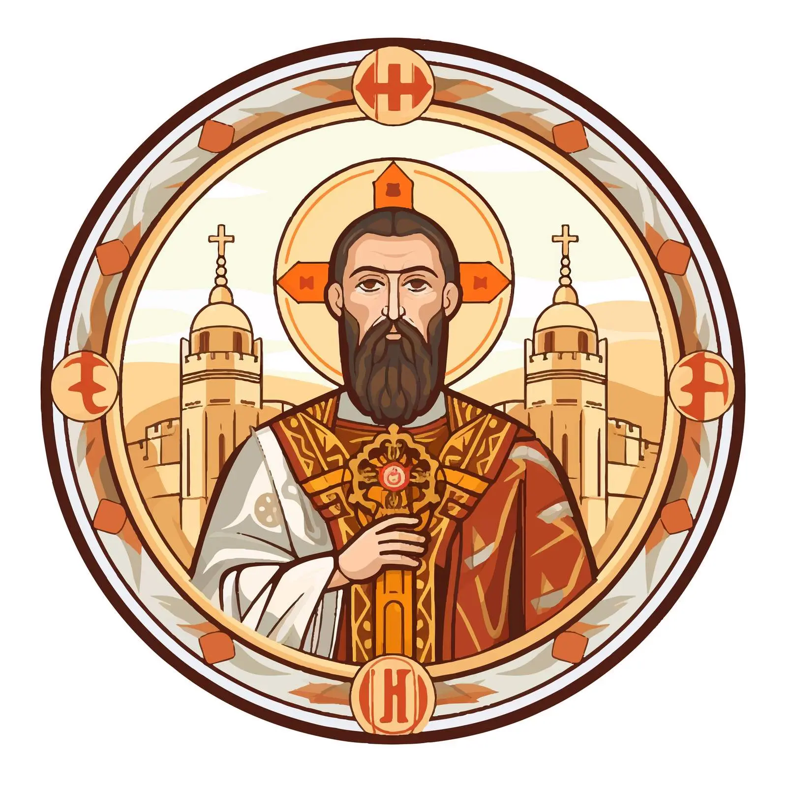Saint Sava Byzantine Style Illustration — free download from Dotvec