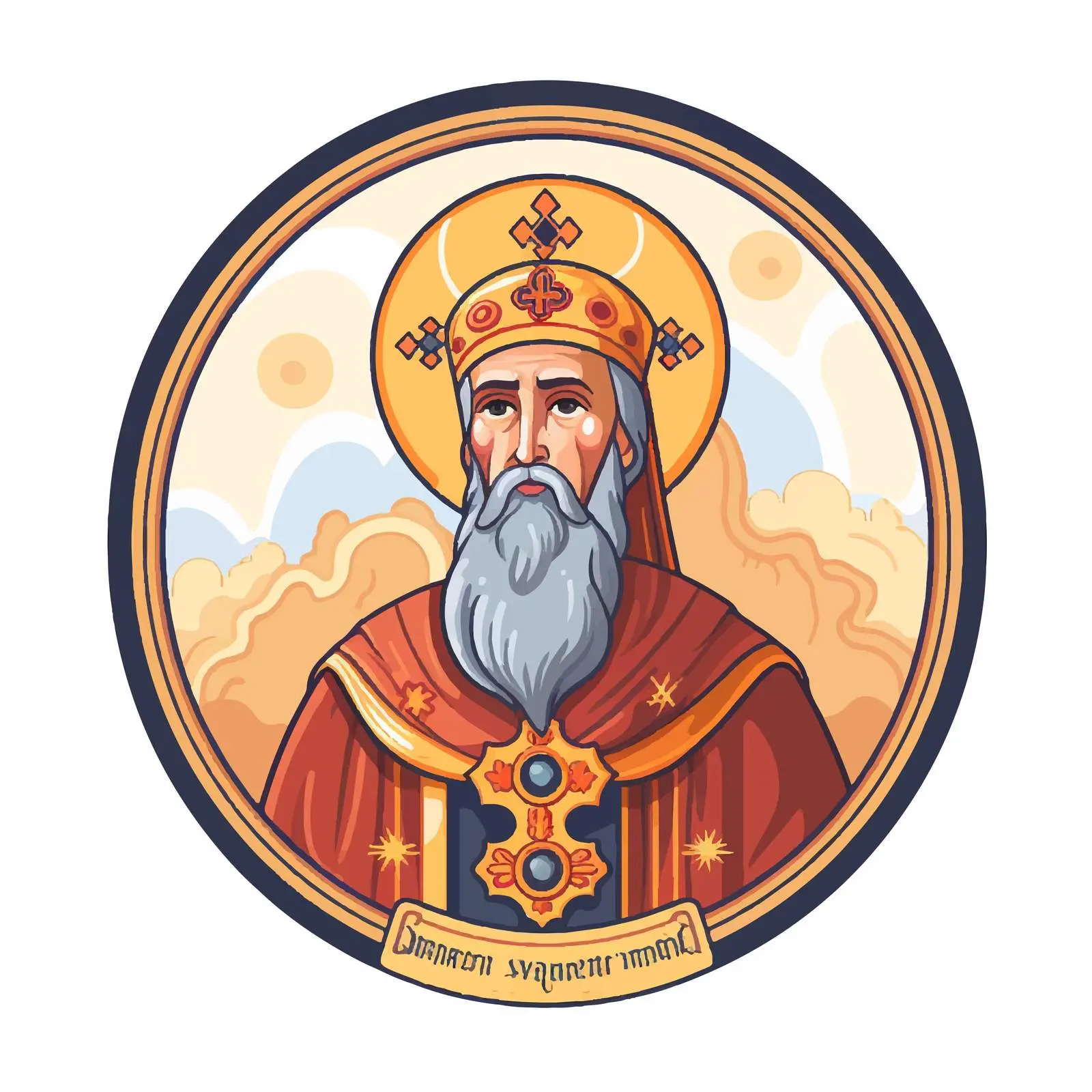 Saint Simeon Popovic Illustration in Podgorica, Montenegro — free download from Dotvec