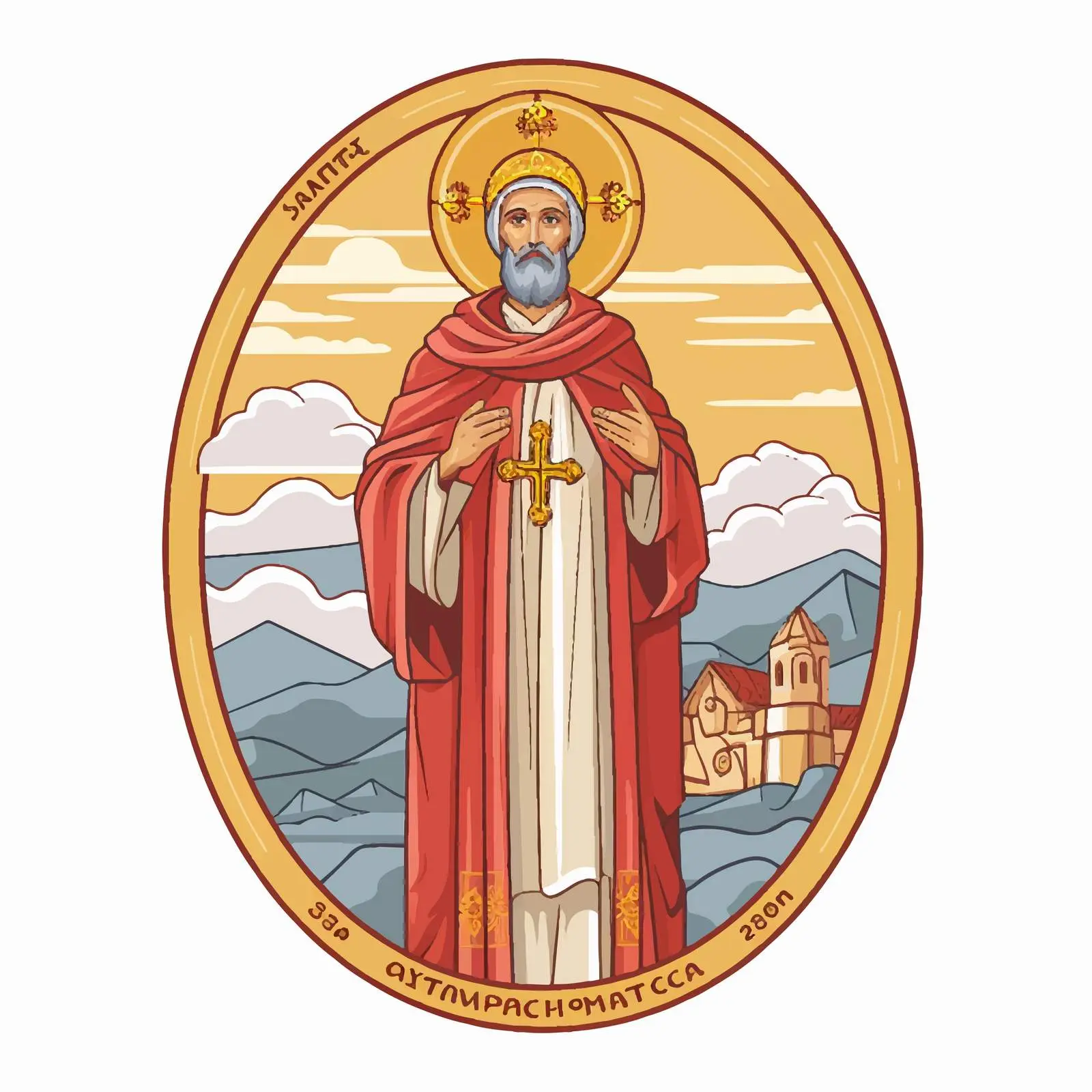 Saint Simeon Popovic Illustration Podgorica Montenegro — free download from Dotvec