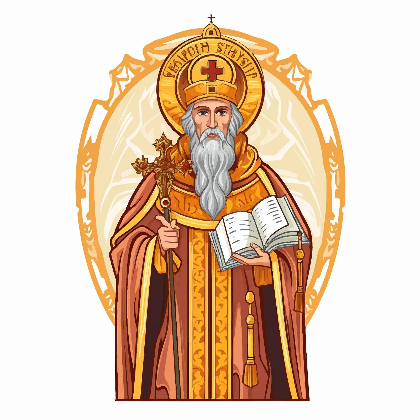 Saint Spyridon Byzantine Style Illustration – free saint spyridon image from Dotvec