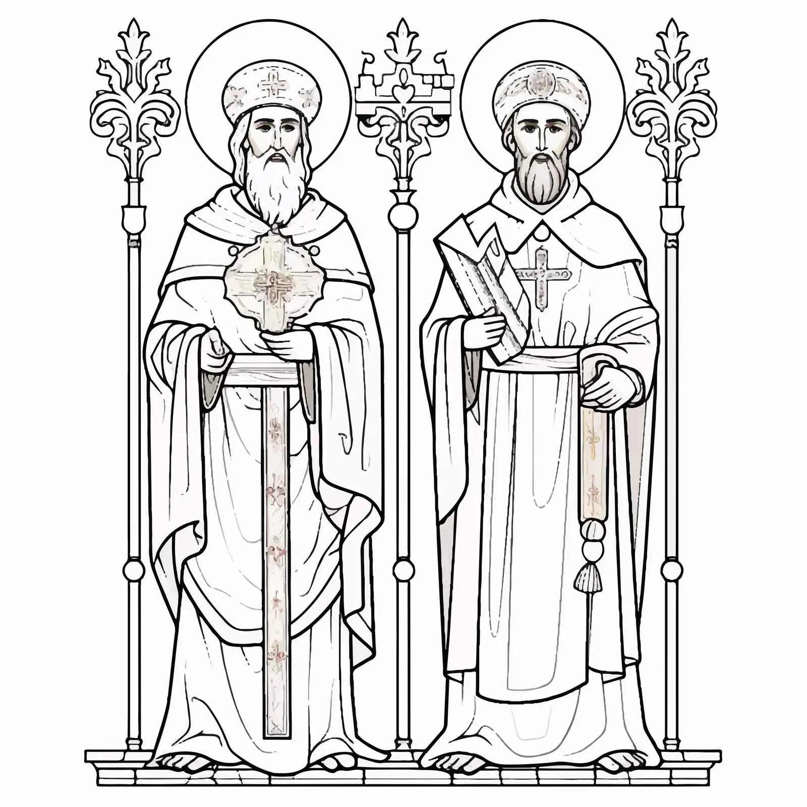 Saints Cyril and Methodius Coloring Page — free download from Dotvec