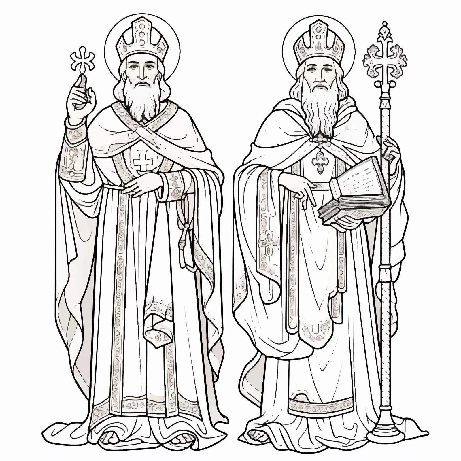 Saints Cyril and Methodius Coloring Page — free download from Dotvec
