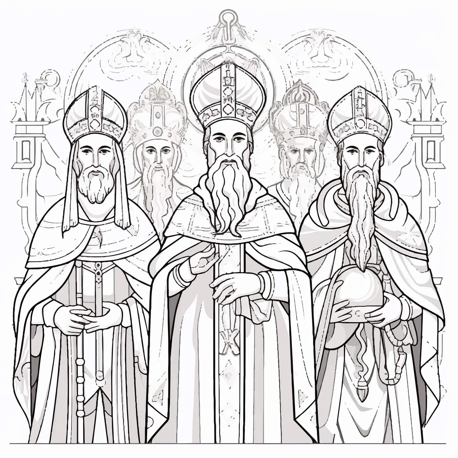 Saints Joanikije, Petrit, Prochorus Vector Illustration – free horus image from Dotvec