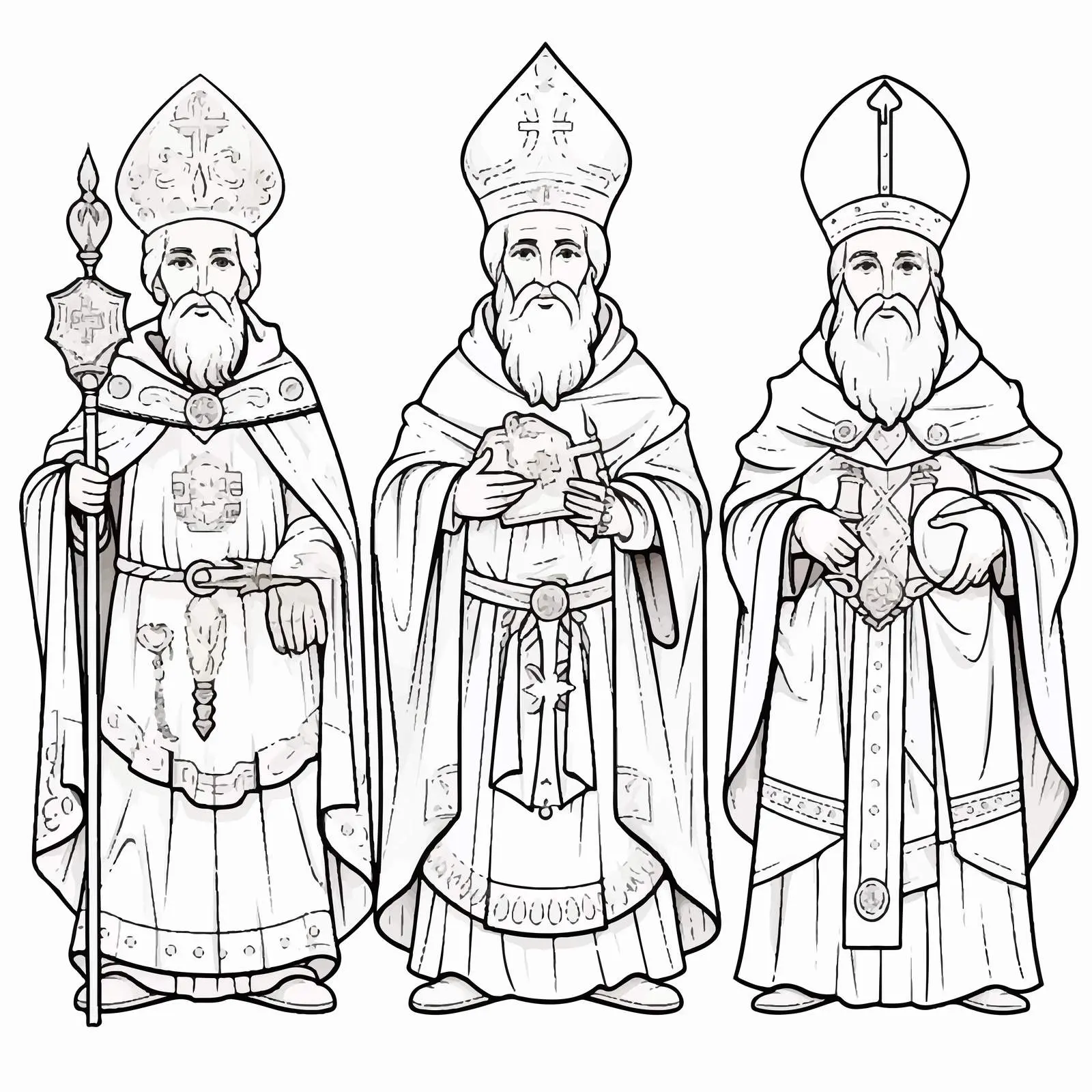 Saints Joanikije, Petrit, Prochor, and Pece Vectors — free download from Dotvec