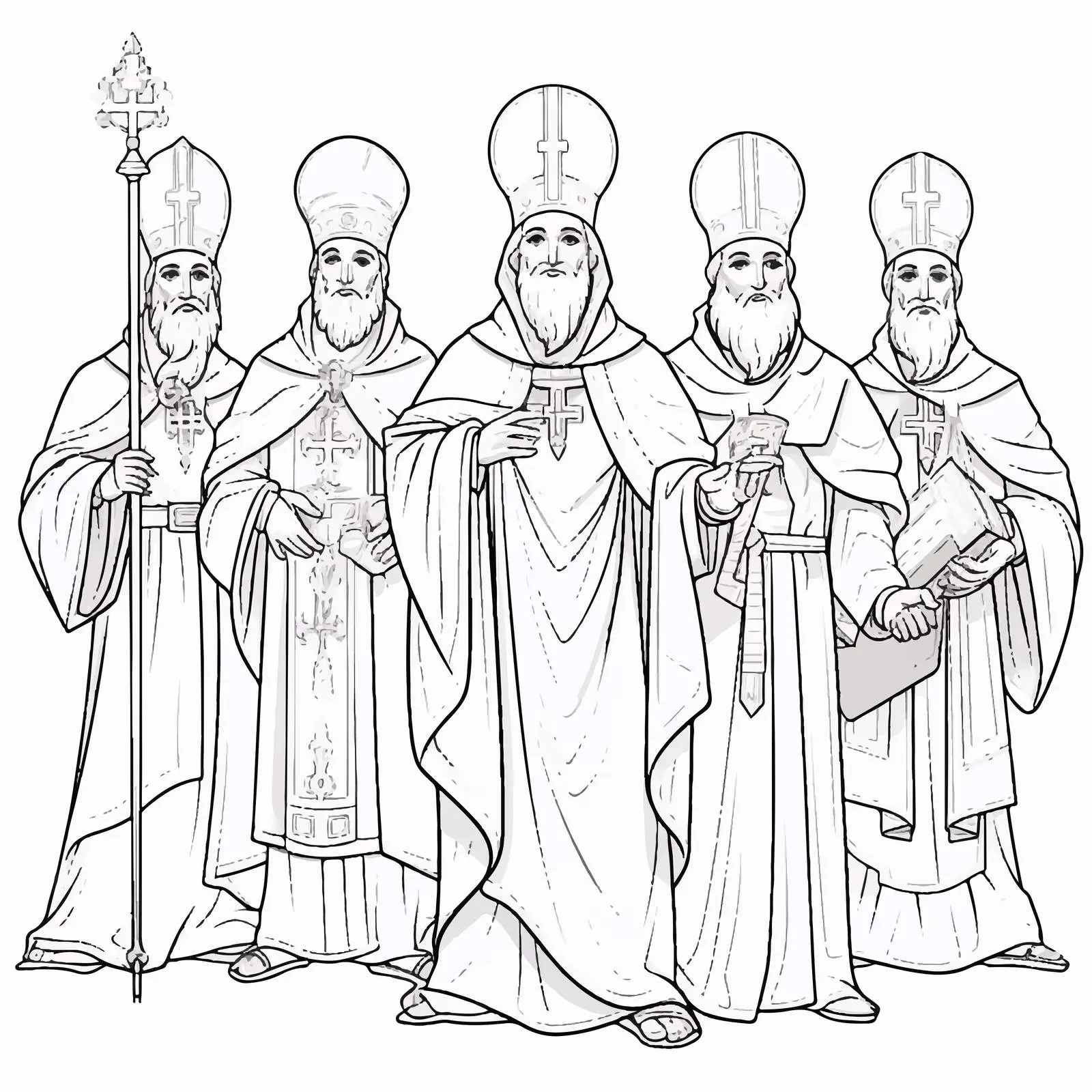 Saints Joanikije, Petrit, Prochor Icon Vectors — free download from Dotvec