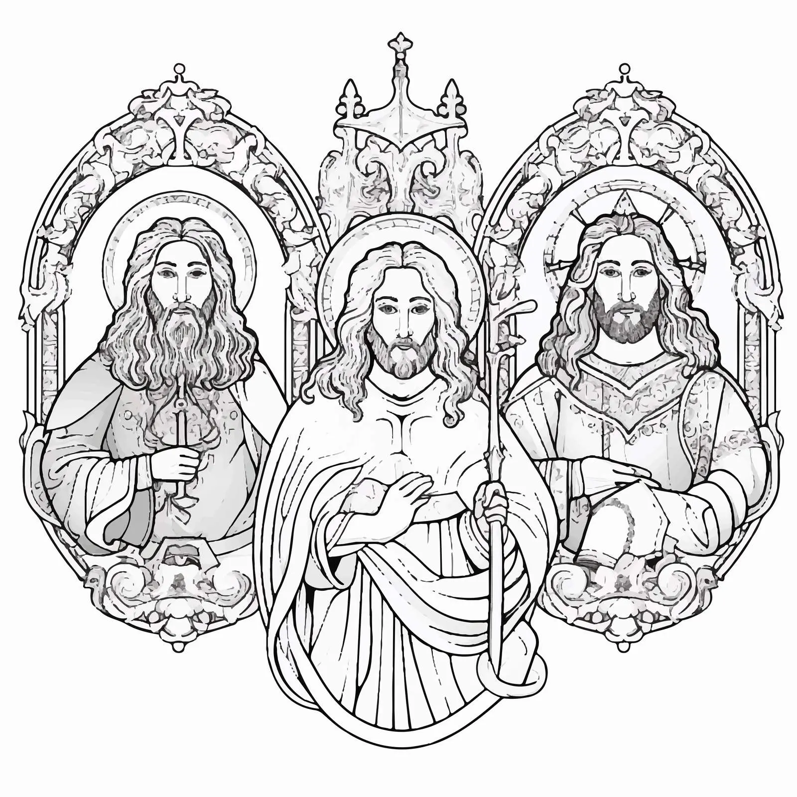 Saints John the Baptist Jelia Jesus Christ Vector — free download from Dotvec