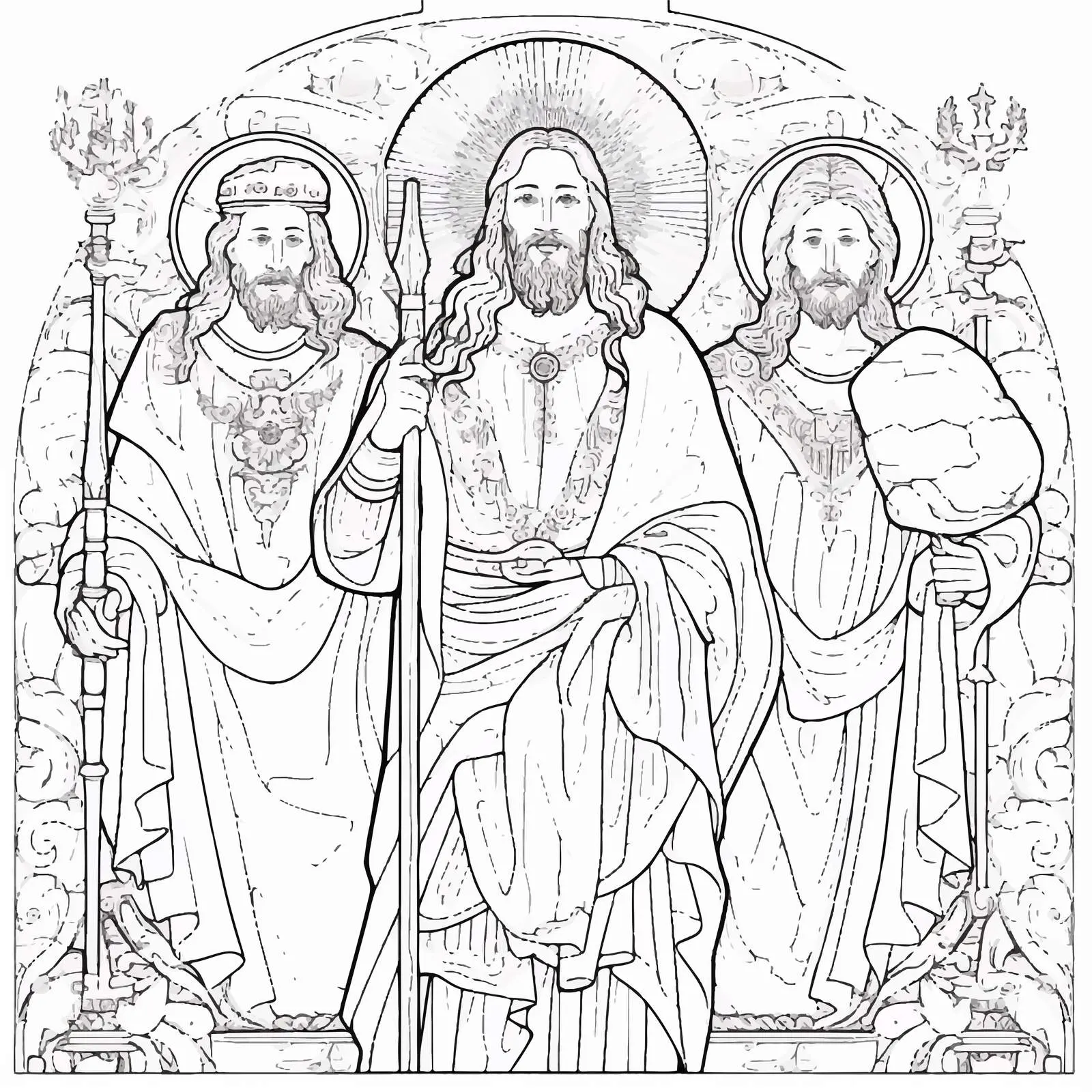 Saints John the Baptist and Jesus Christ Vector Art — free download from Dotvec