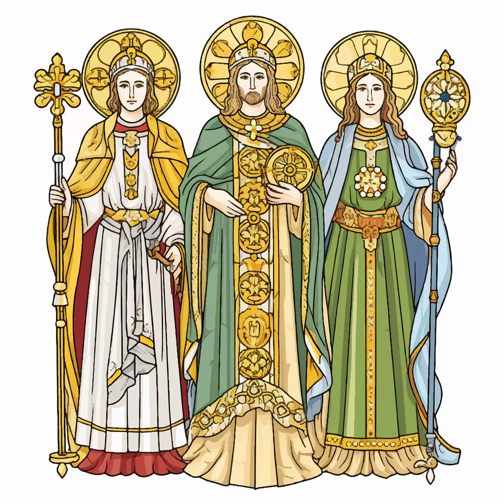 Saint Parascheva and Saint Constantine Illustration — free download from Dotvec