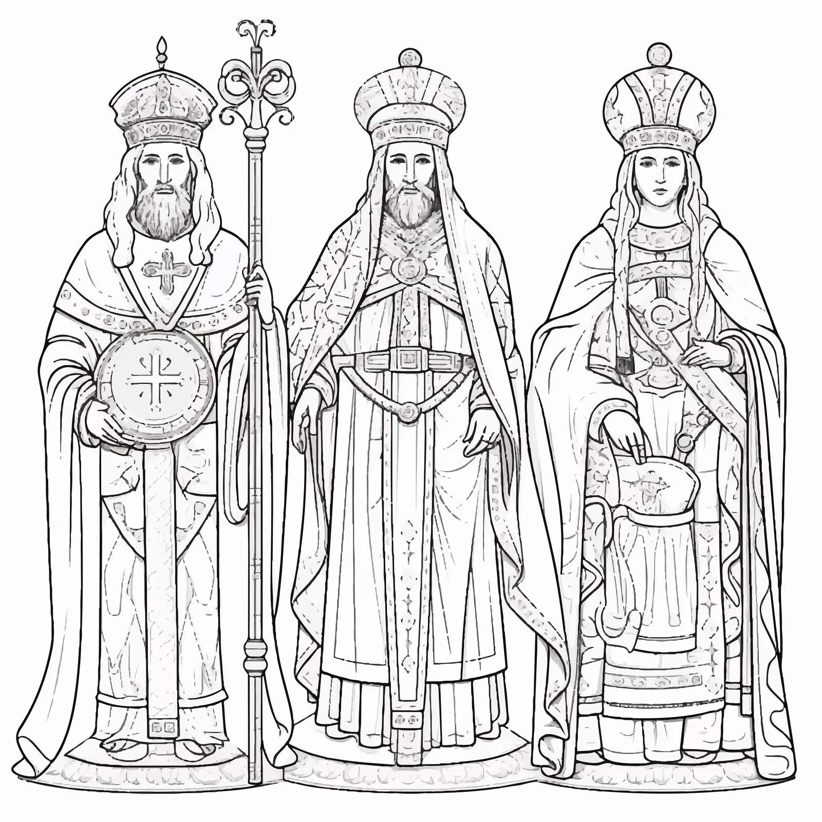 Saint Parascheva and Saint Constantine Vectors — free download from Dotvec