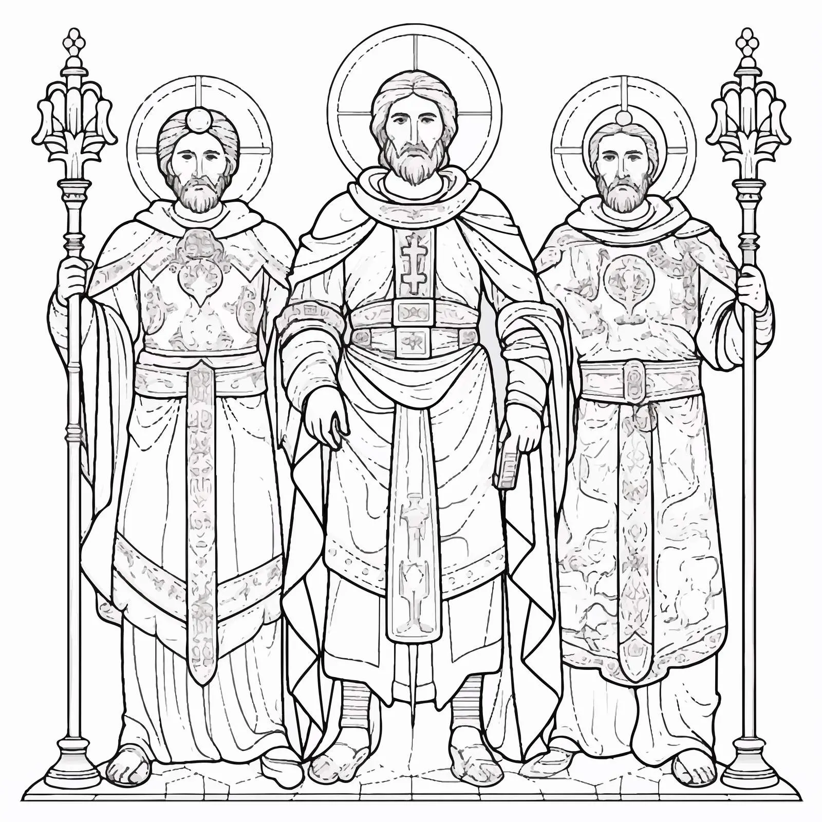 Saints Procopius, Alexander Nevsky and Demetrius Vector — free download from Dotvec