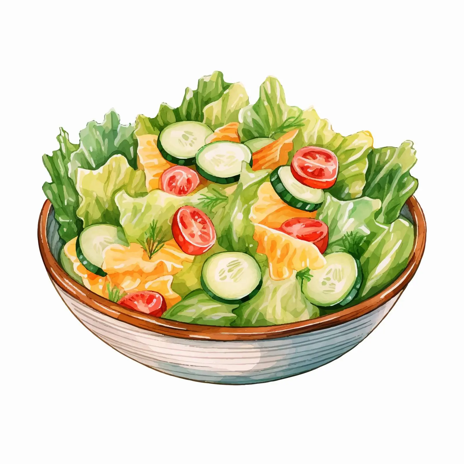 Fresh Vegetable Salad with Cucumbers and Lettuce – free above image from Dotvec