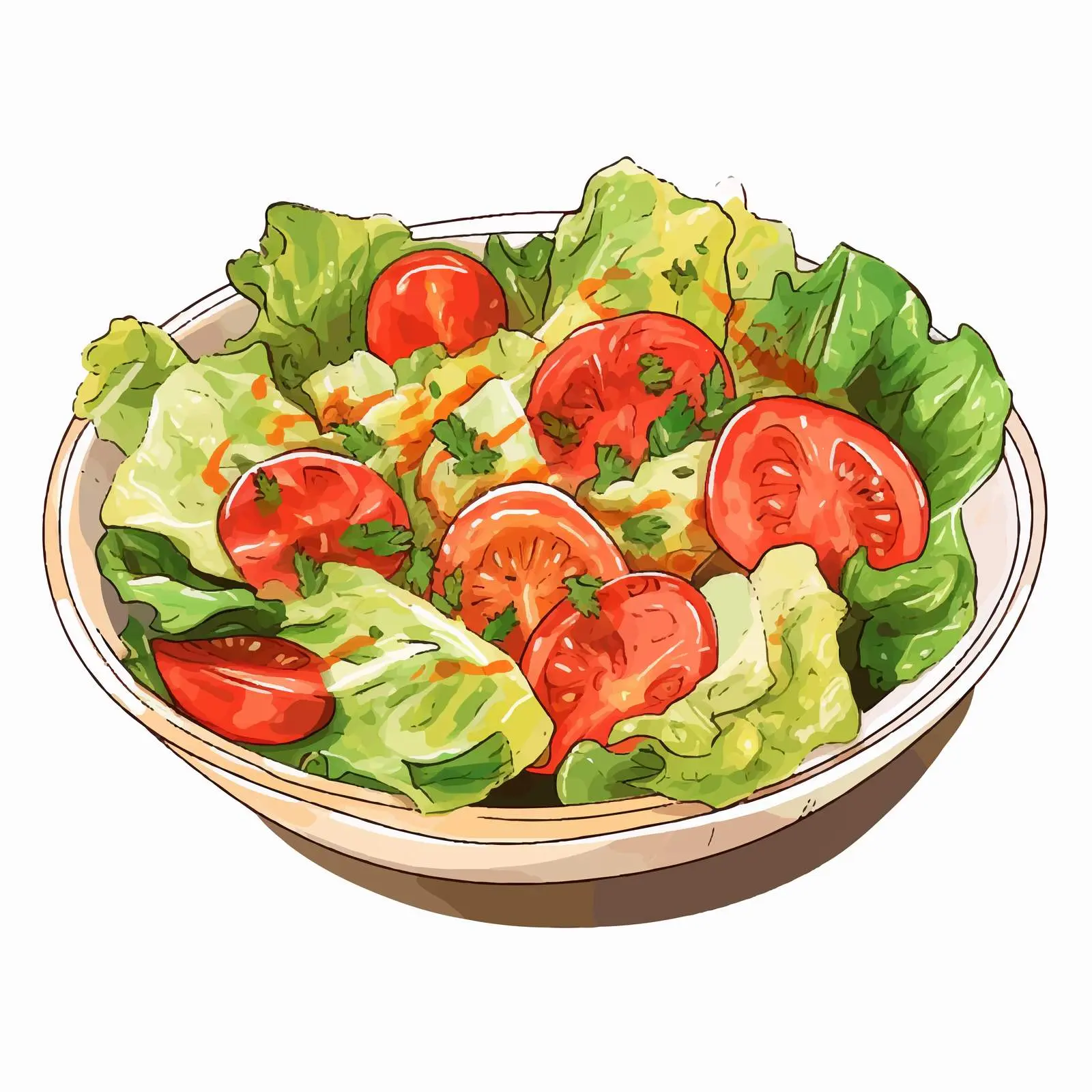 Fresh Salad with Meat and Tomatoes in Lettuce – free side dish image from Dotvec