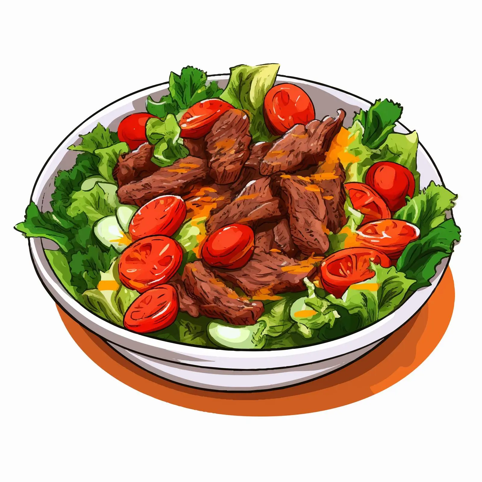 Delicious Salad with Meat and Tomatoes – free course image from Dotvec