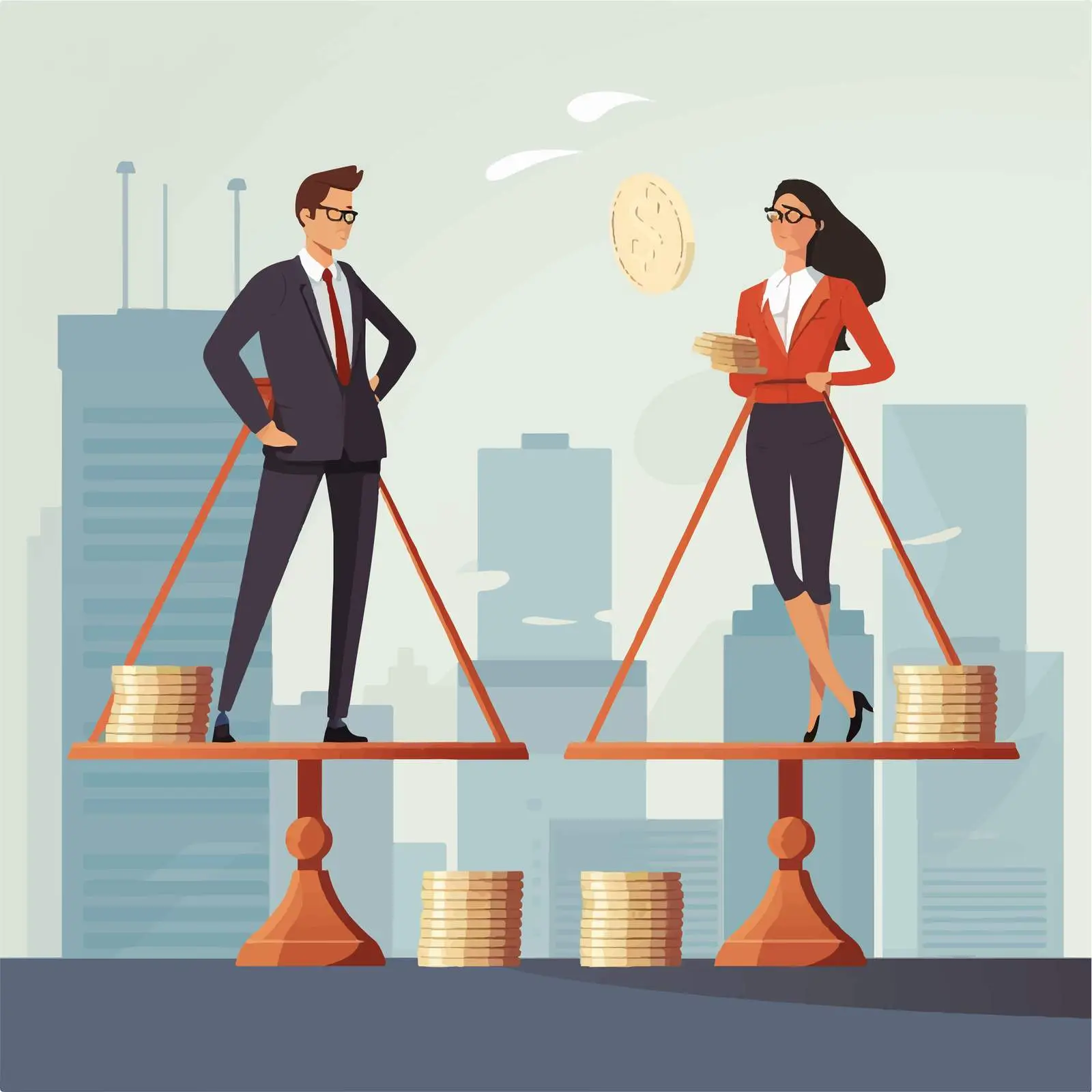 Salary Gap and Income Inequality Concept — free download from Dotvec