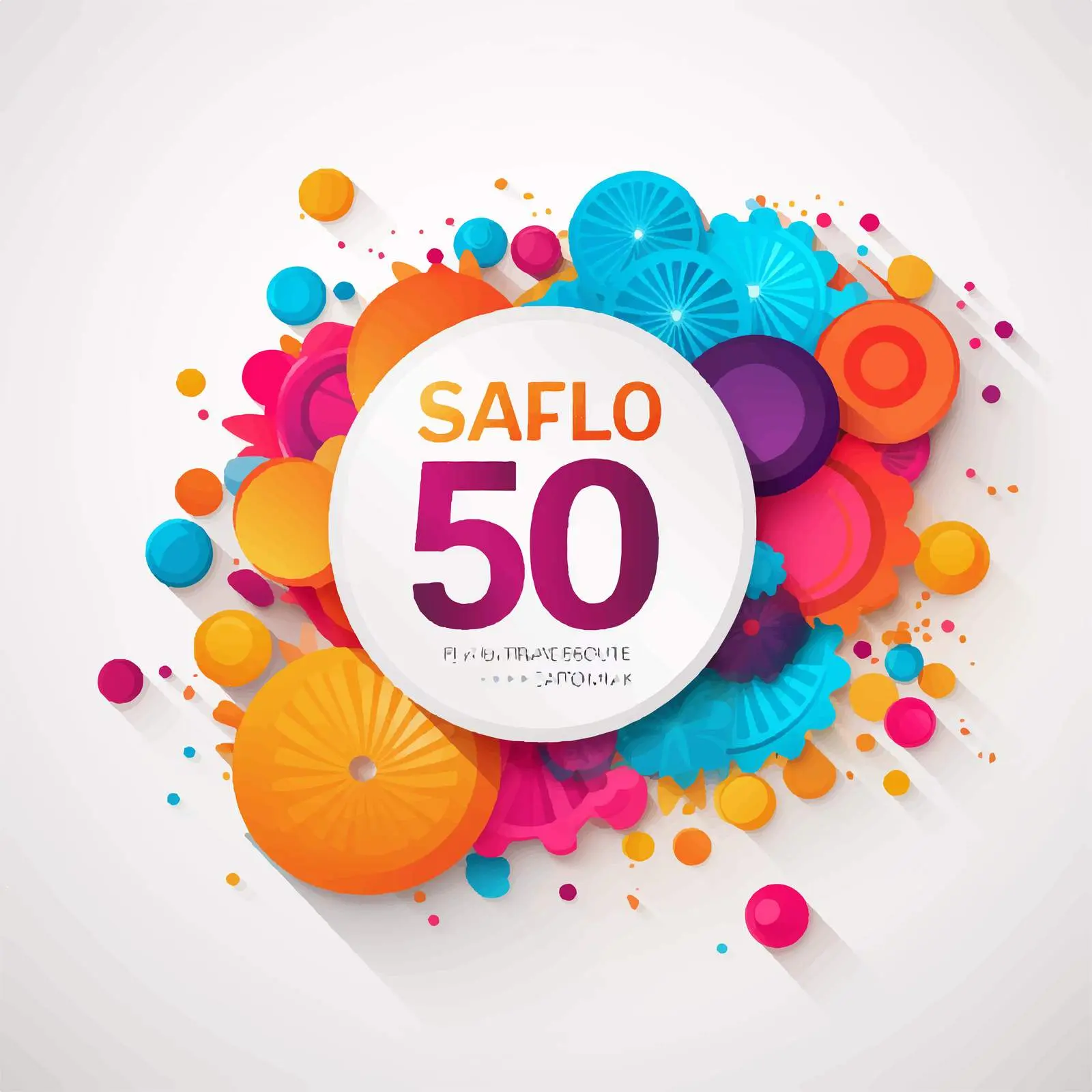 50% Discount Sale Banner with Colorful Background — free download from Dotvec