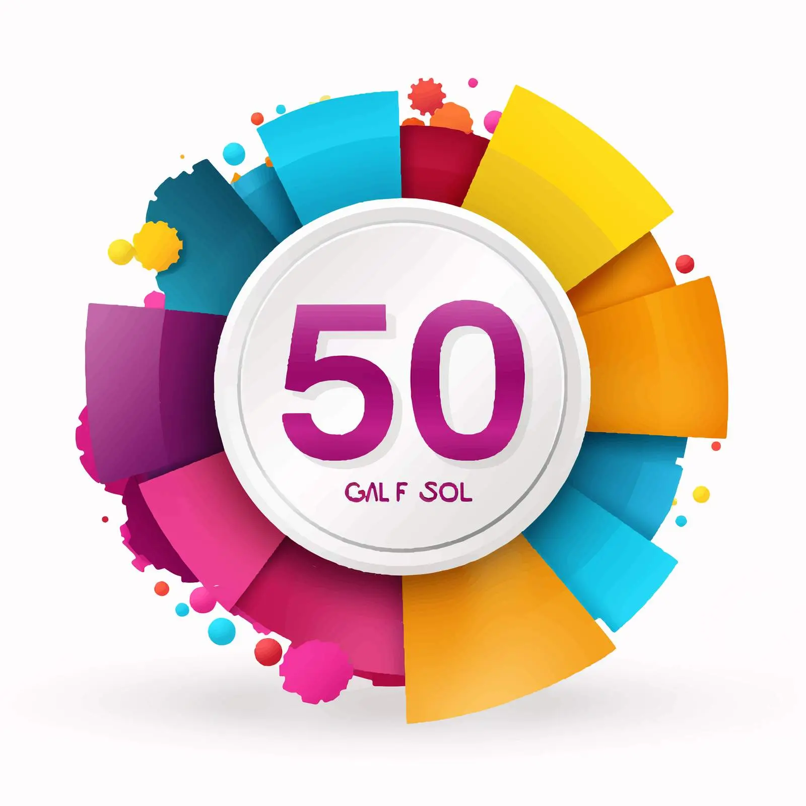 50% Discount Sale Banner with Colorful Background – free icing image from Dotvec
