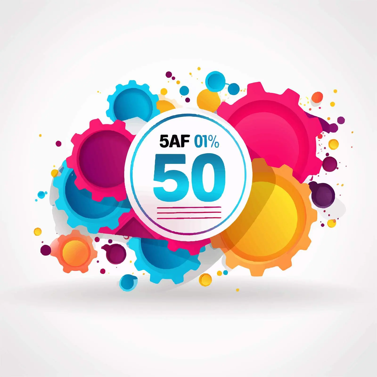 50% Discount Sale Banner with Colorful Background — free download from Dotvec