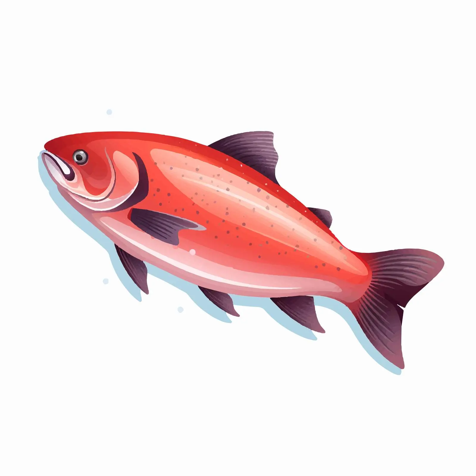 Salmon Fish Line Vector Illustration on White Background — free download from Dotvec