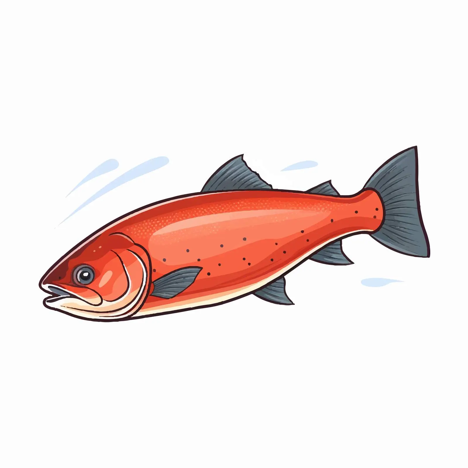 Salmon Fish Line Art Vector Illustration — free download from Dotvec