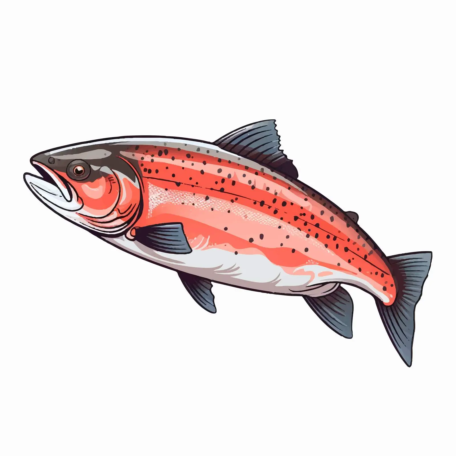 Salmon Fish Vector Illustration on White Background — free download from Dotvec