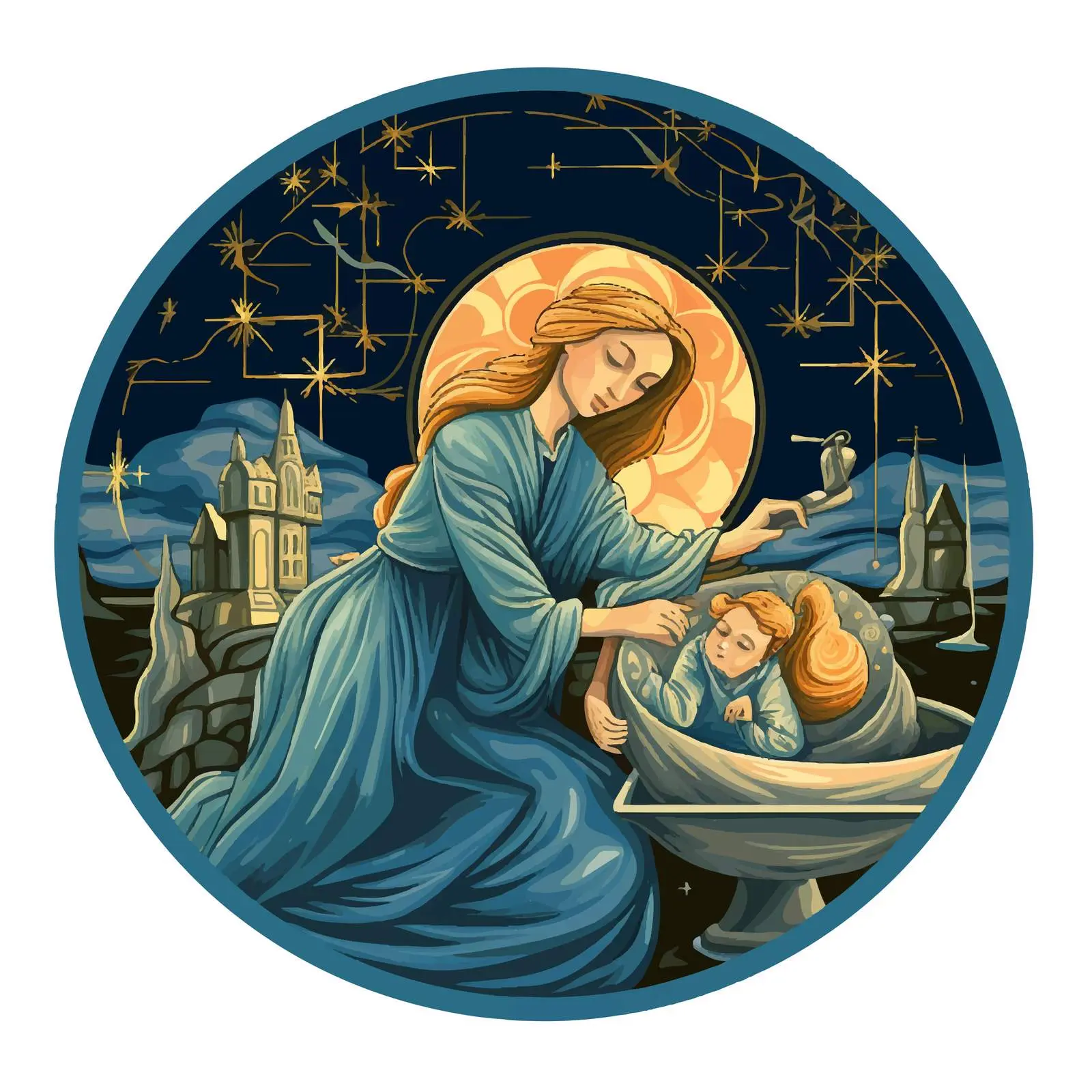 Salome and Midwife Geloma with Infant Jesus — free download from Dotvec