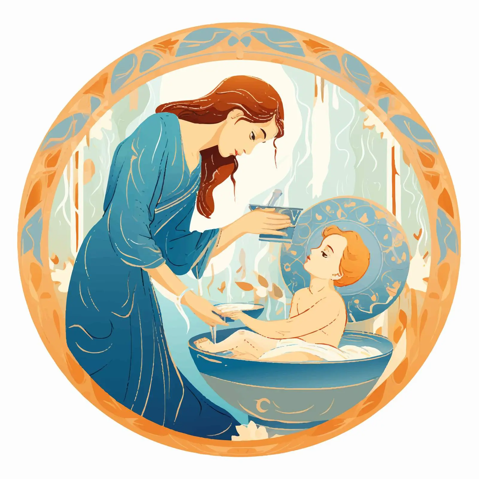 Salome and Geloma Bathe Infant Jesus — free download from Dotvec