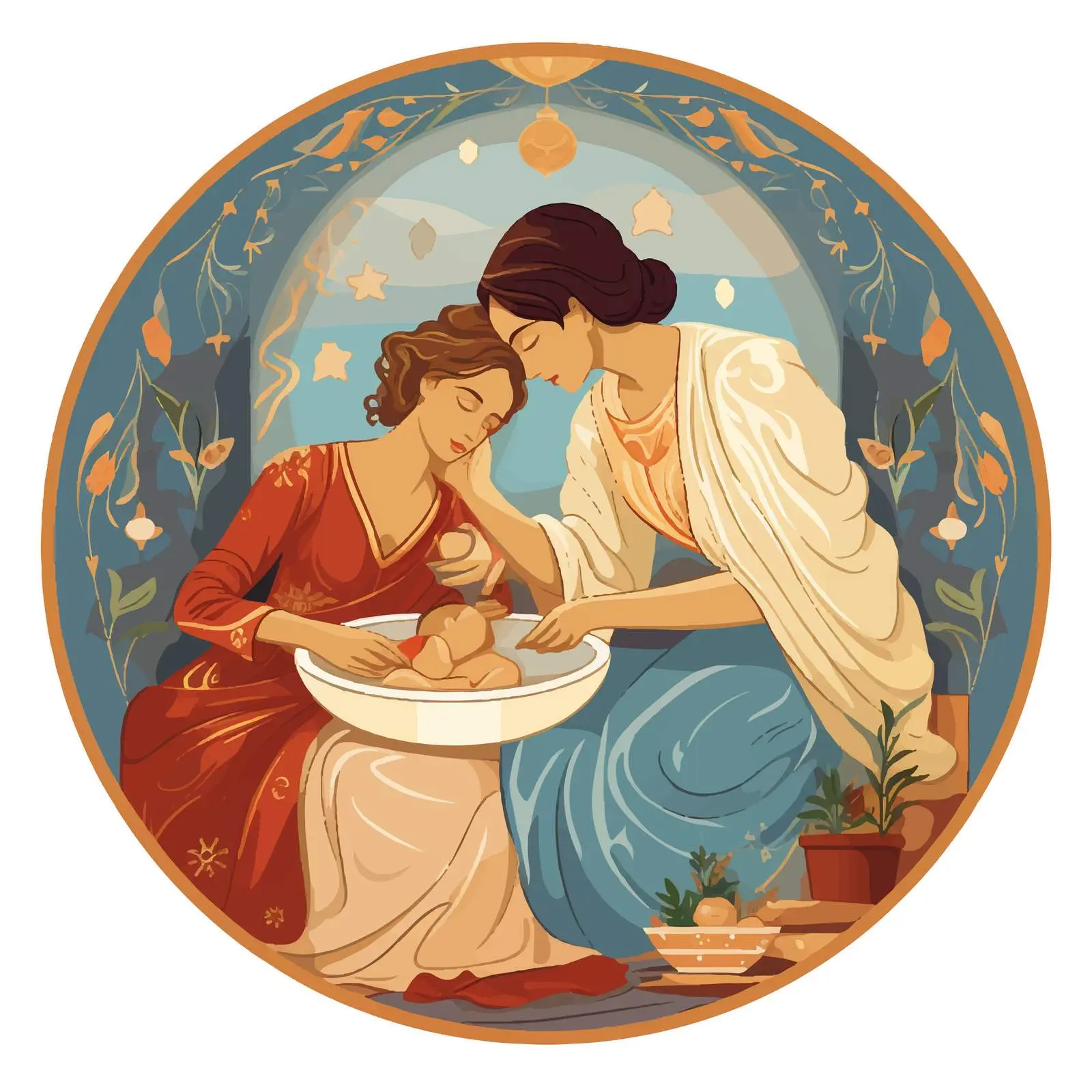 Salome and Midwife Geloma with Infant Jesus — free download from Dotvec