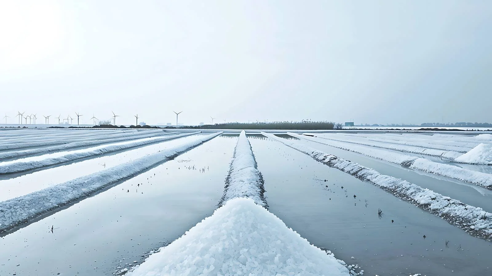 Salt Field Scenery on White Background — free download from Dotvec