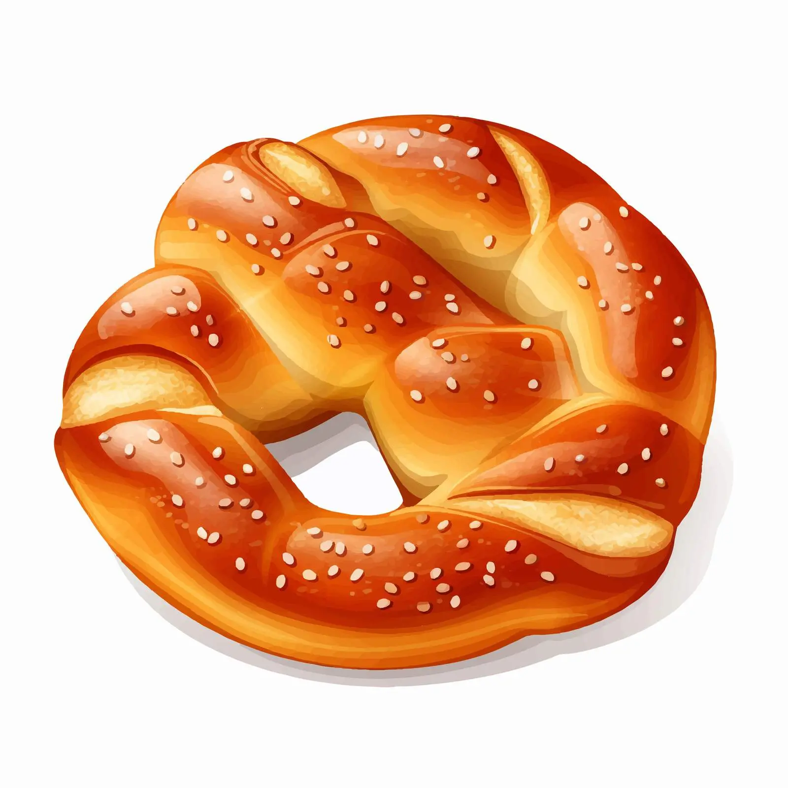 Salted Pretzel Bread Vector Illustration — free download from Dotvec