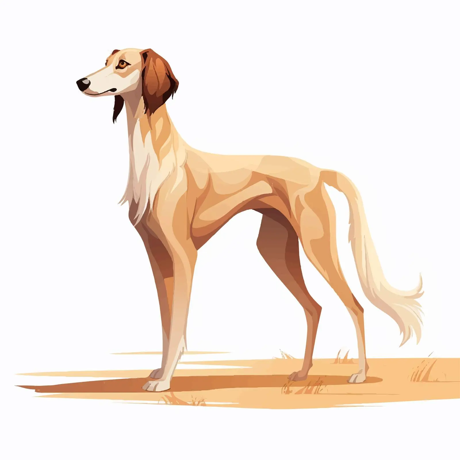 Elegant Saluki Gazehound Hunting Dog Illustration — free download from Dotvec