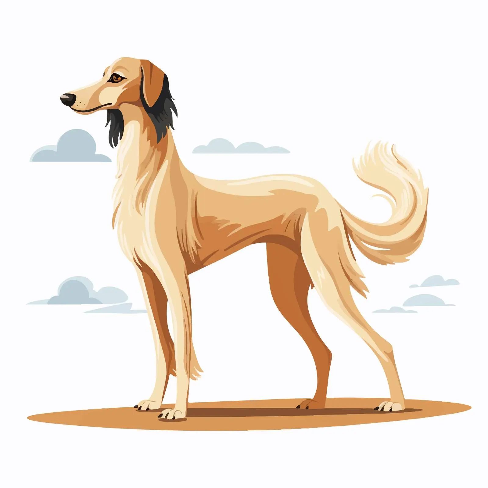 Elegant Saluki Dog Hunting Breed Vector Art — free download from Dotvec
