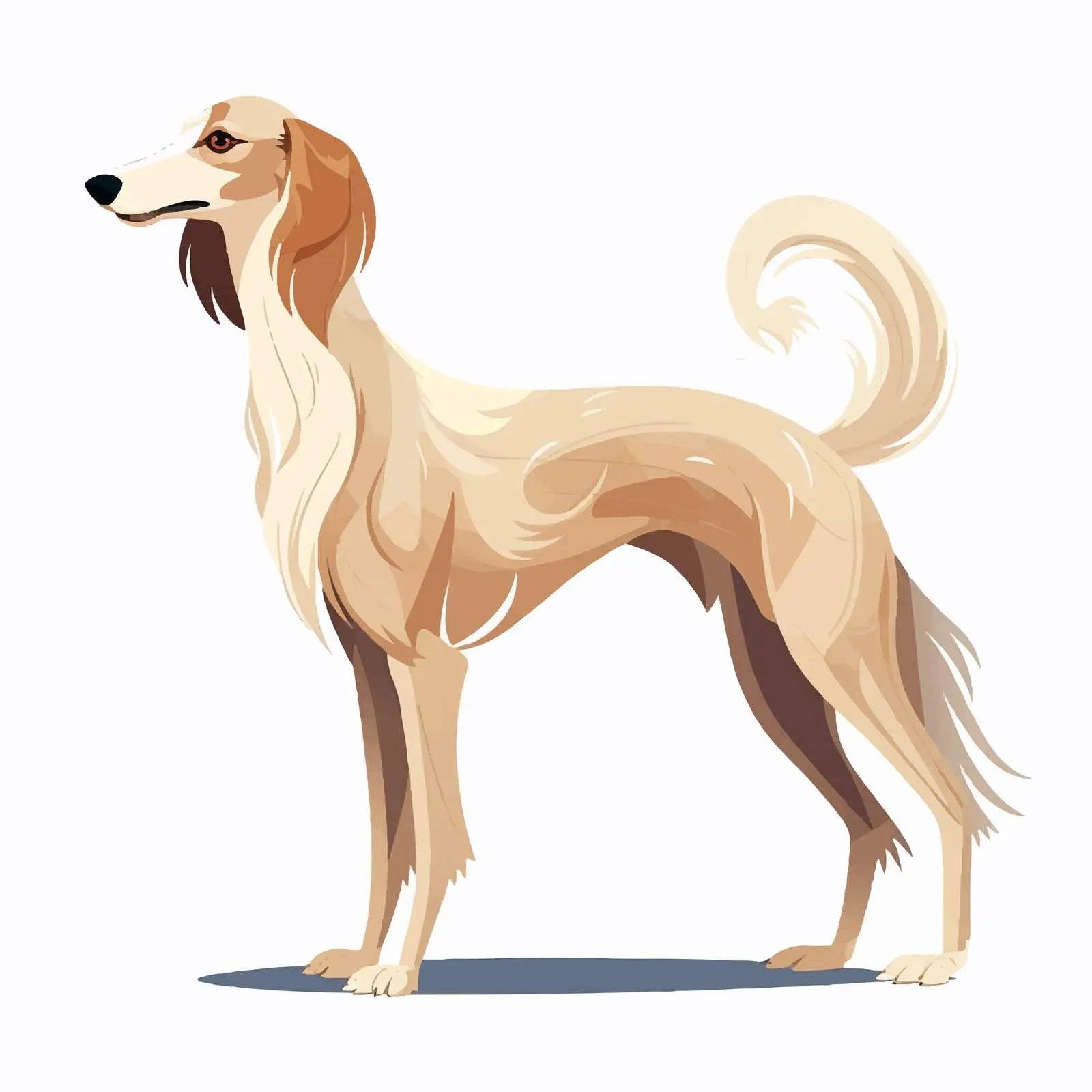 Stunning Saluki Gazehound Hunting Dog Illustration — free download from Dotvec