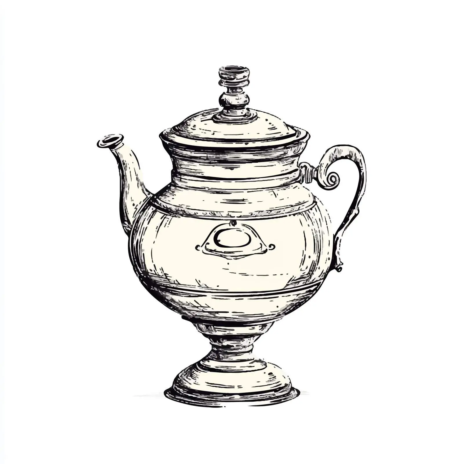 Sketch Style Samovar Isolated on White Background — free download from Dotvec